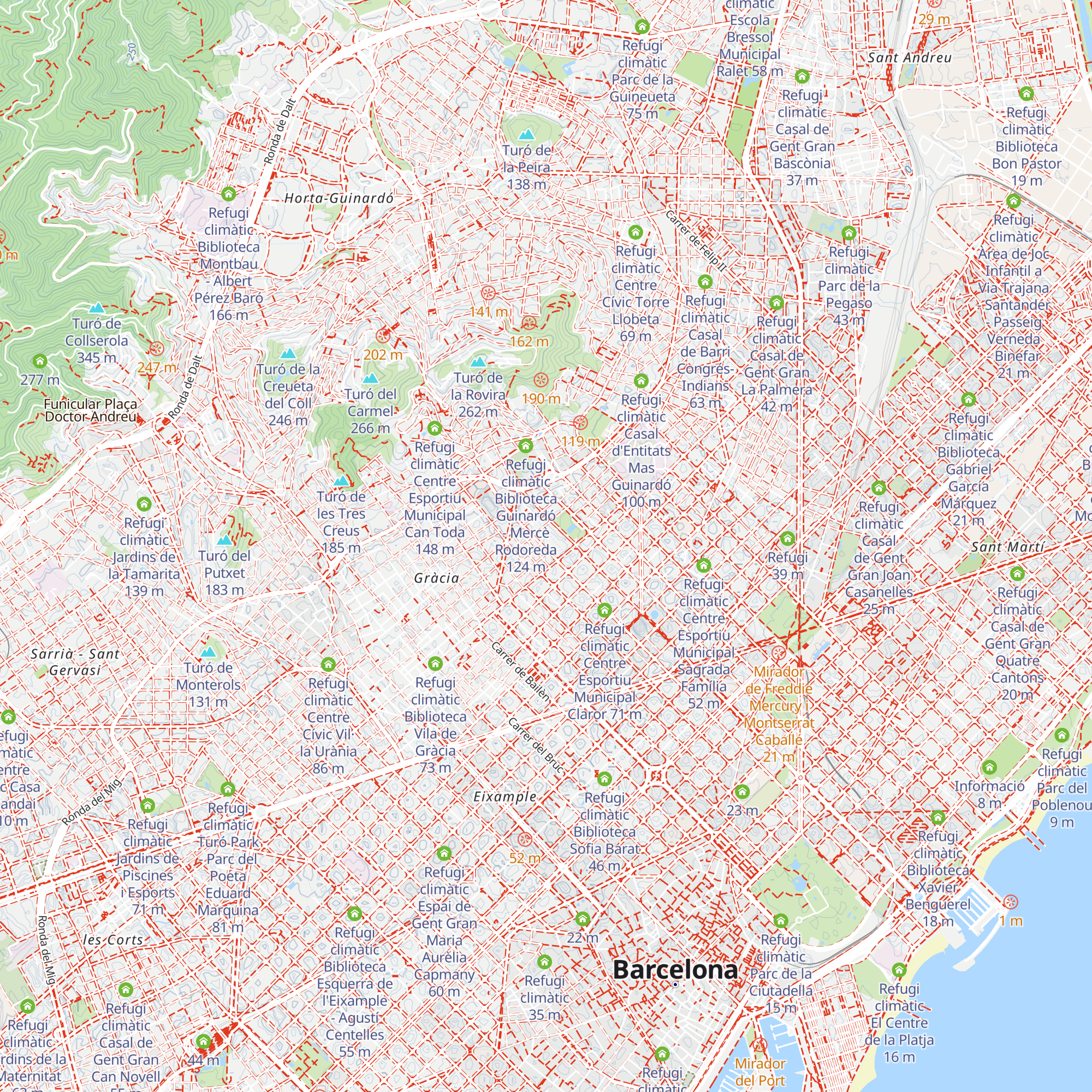 Refugi climàtic Escola de les Aigües map