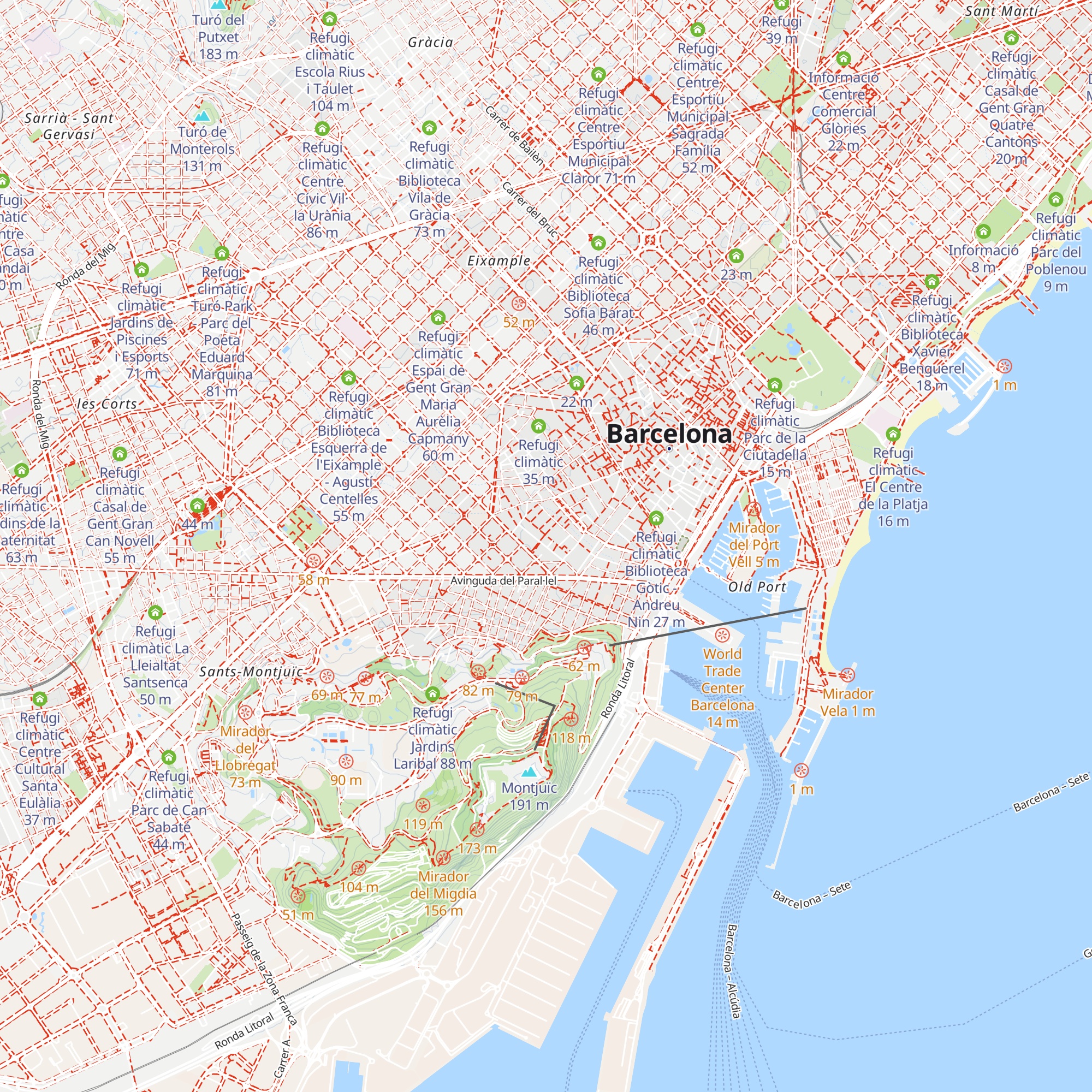 Refugi climàtic Casal de Barri del Raval map
