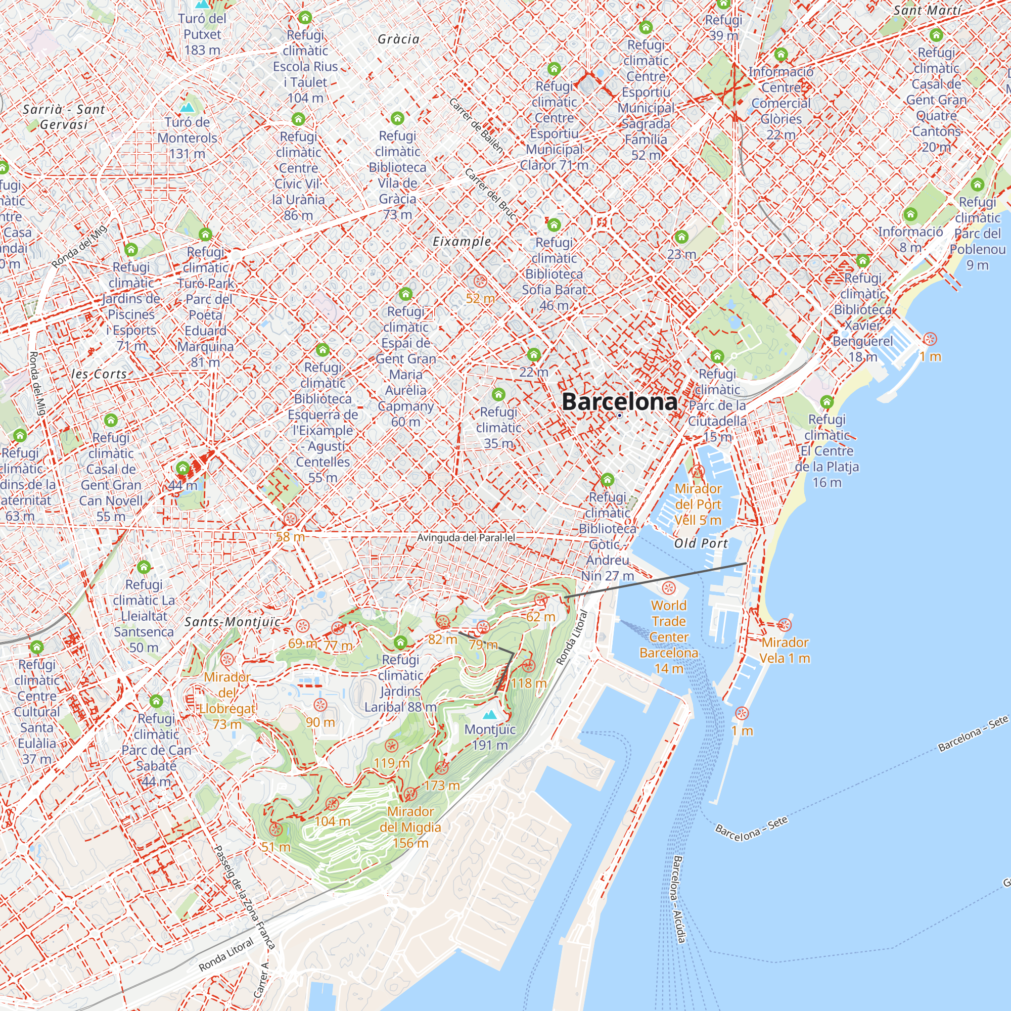 Refugi climàtic Casal de Barri del Raval map