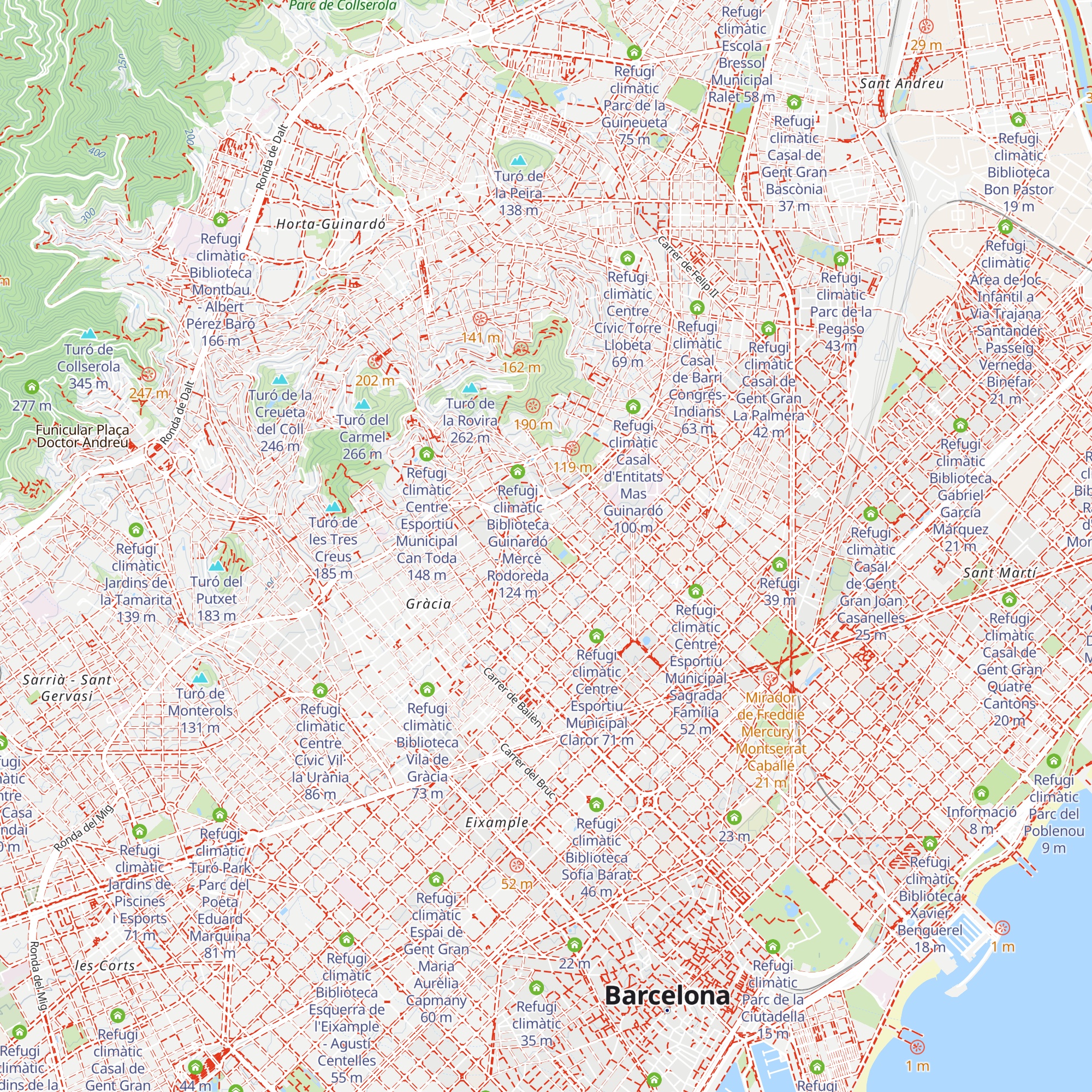 Refugi climàtic Casal de Gent Gran del Baix Guinardó map