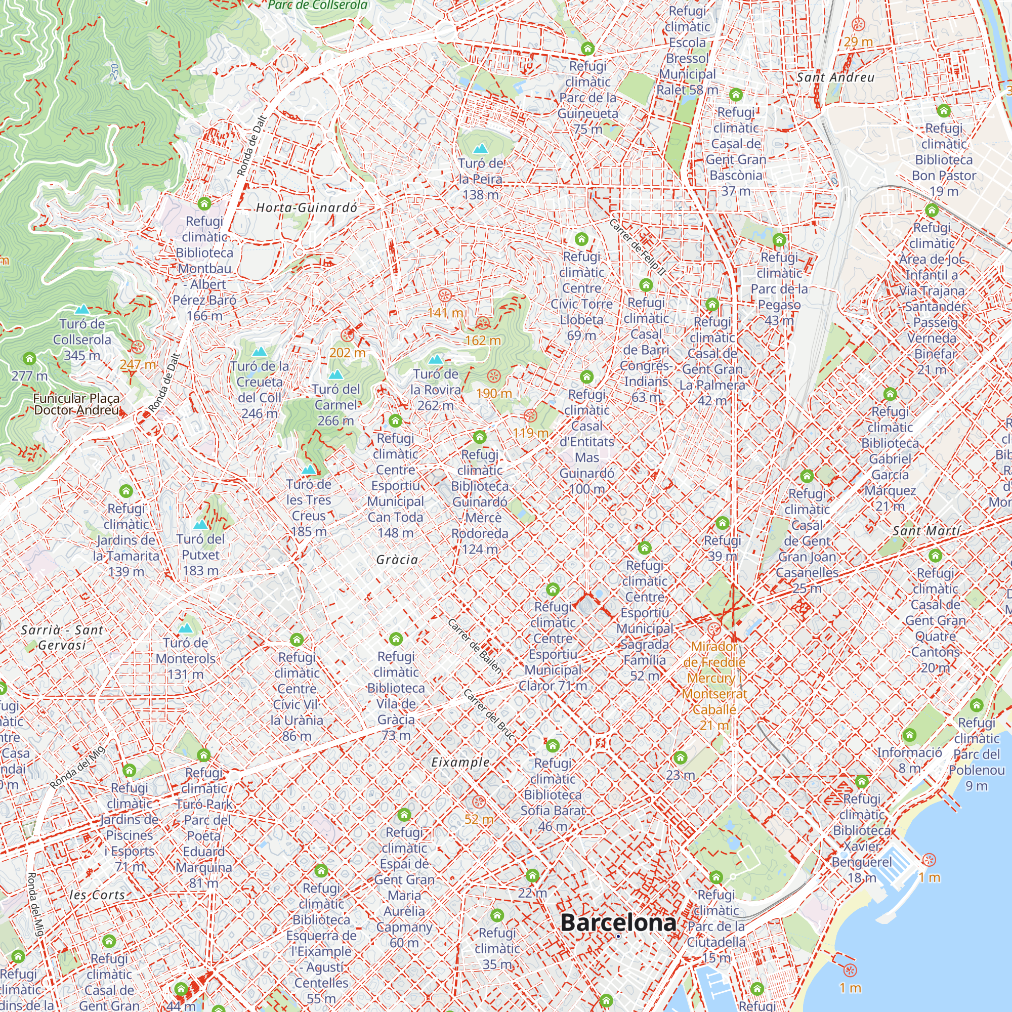 Refugi climàtic Casal de Gent Gran del Baix Guinardó map