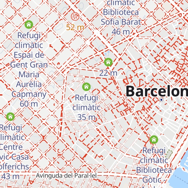 Map of Refugi climàtic Museu d'Art Contemporani de Barcelona