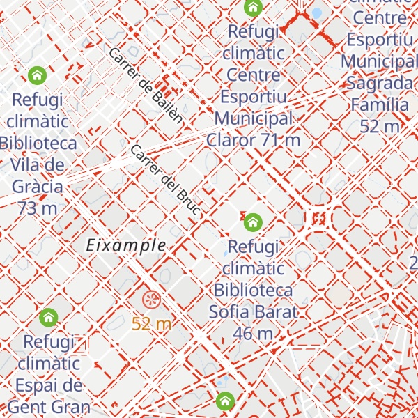 Map of Refugi climàtic Consell Municipal del Districte de l'Eixample