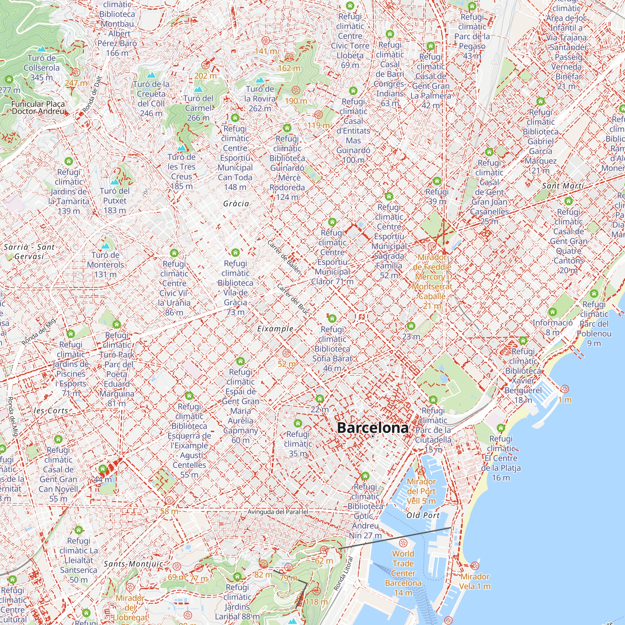 Refugi climàtic Consell Municipal del Districte de l'Eixample map