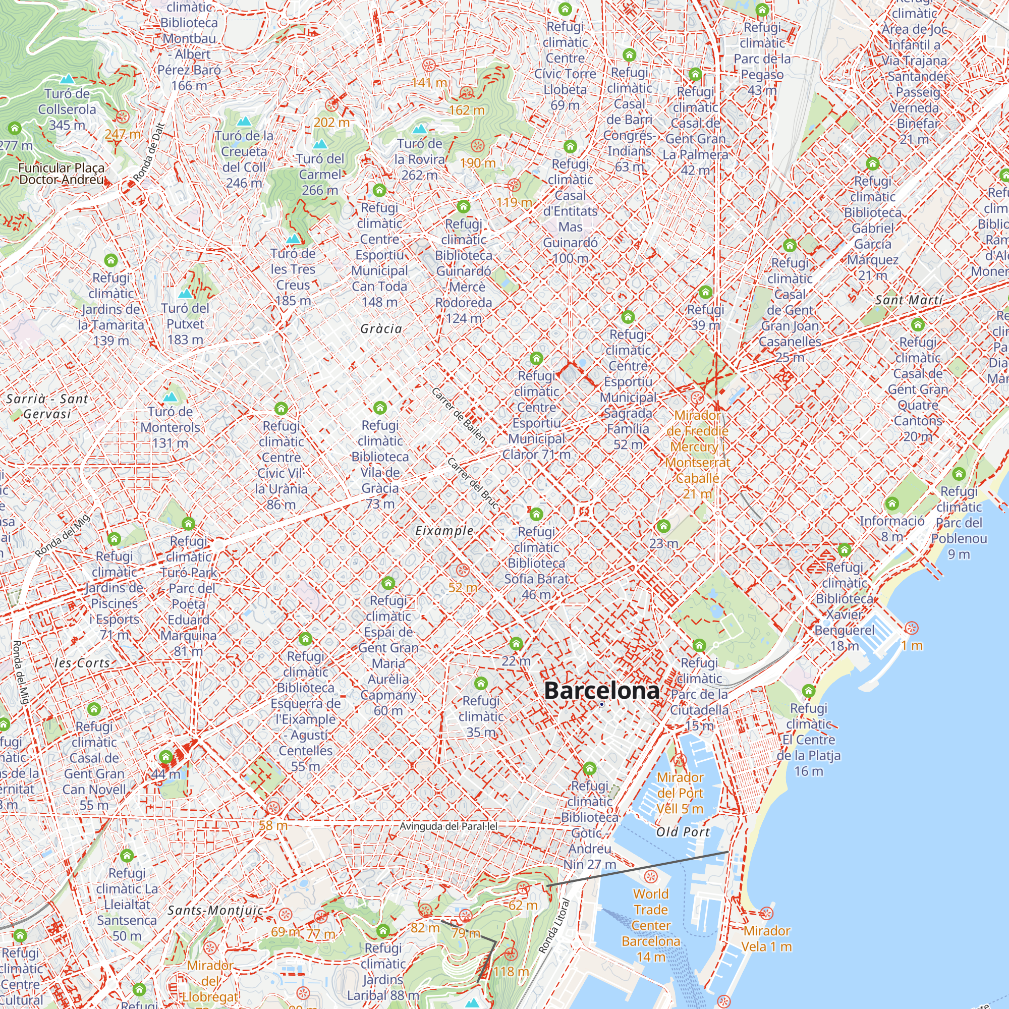 Refugi climàtic Consell Municipal del Districte de l'Eixample map