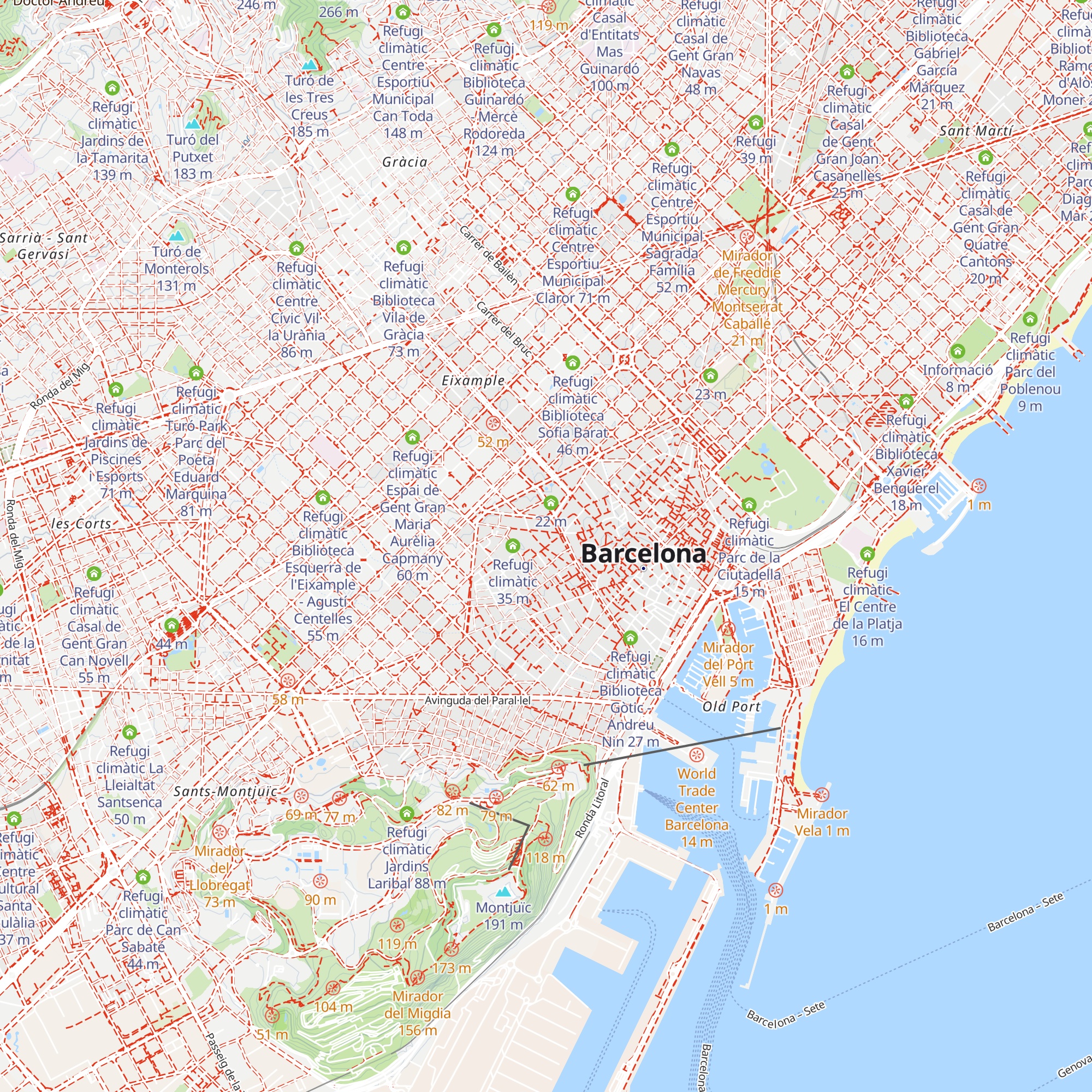 Refugi climàtic Consell Municipal del Districte de Ciutat Vella map