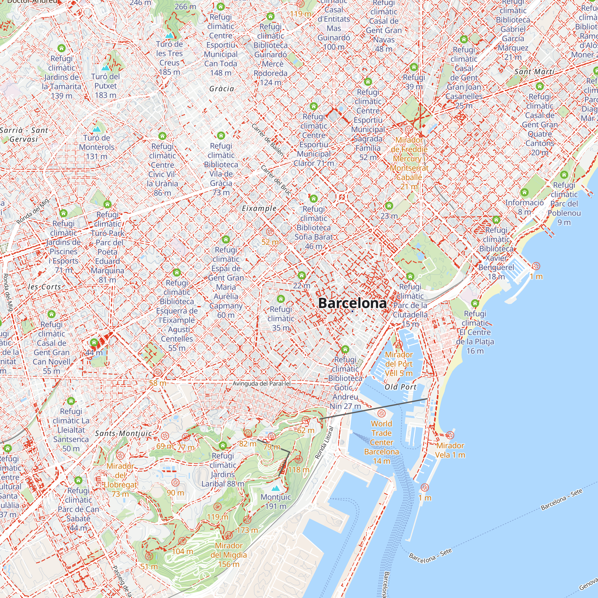 Refugi climàtic Consell Municipal del Districte de Ciutat Vella map