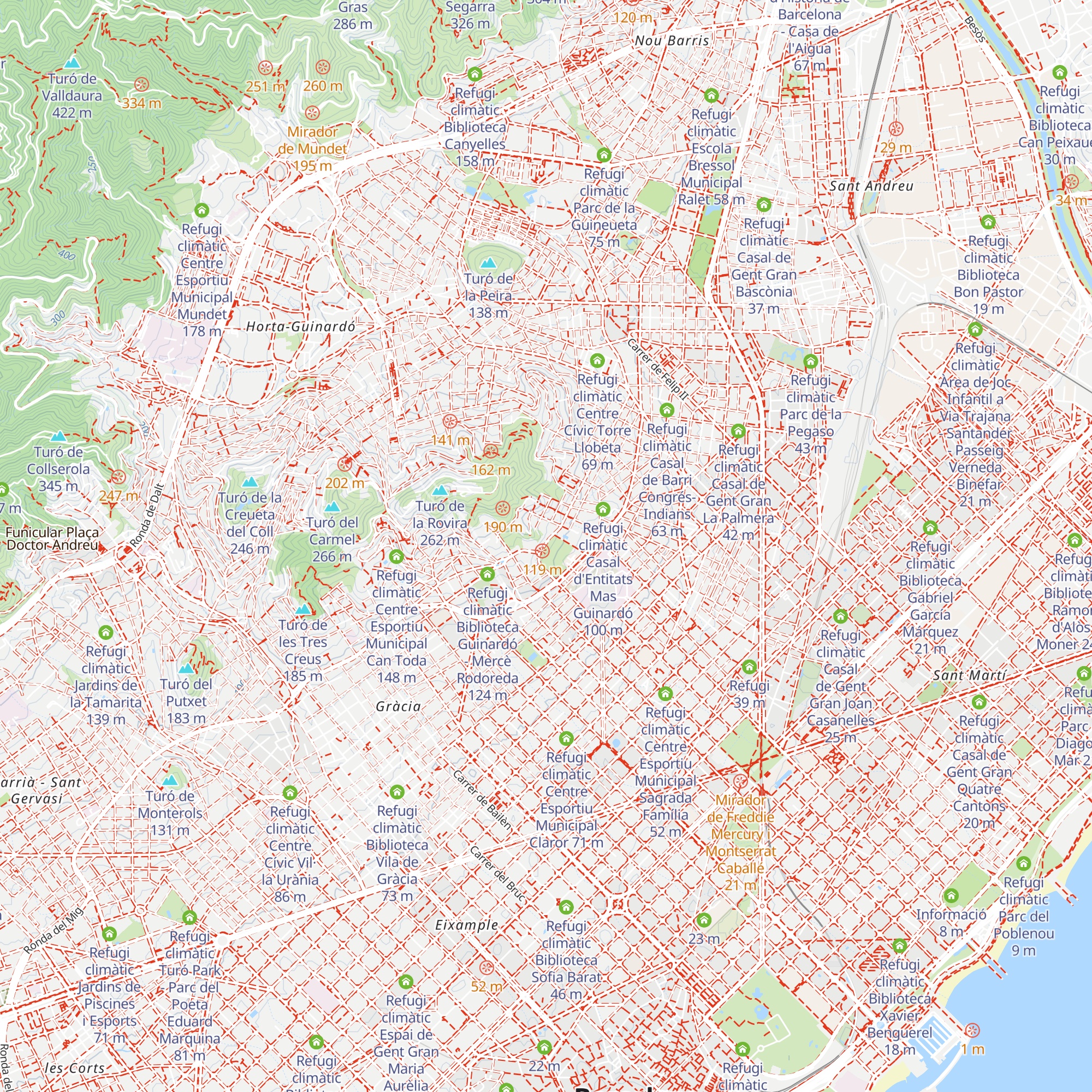Refugi climàtic Jardins del Doctor Pla i Armengol map
