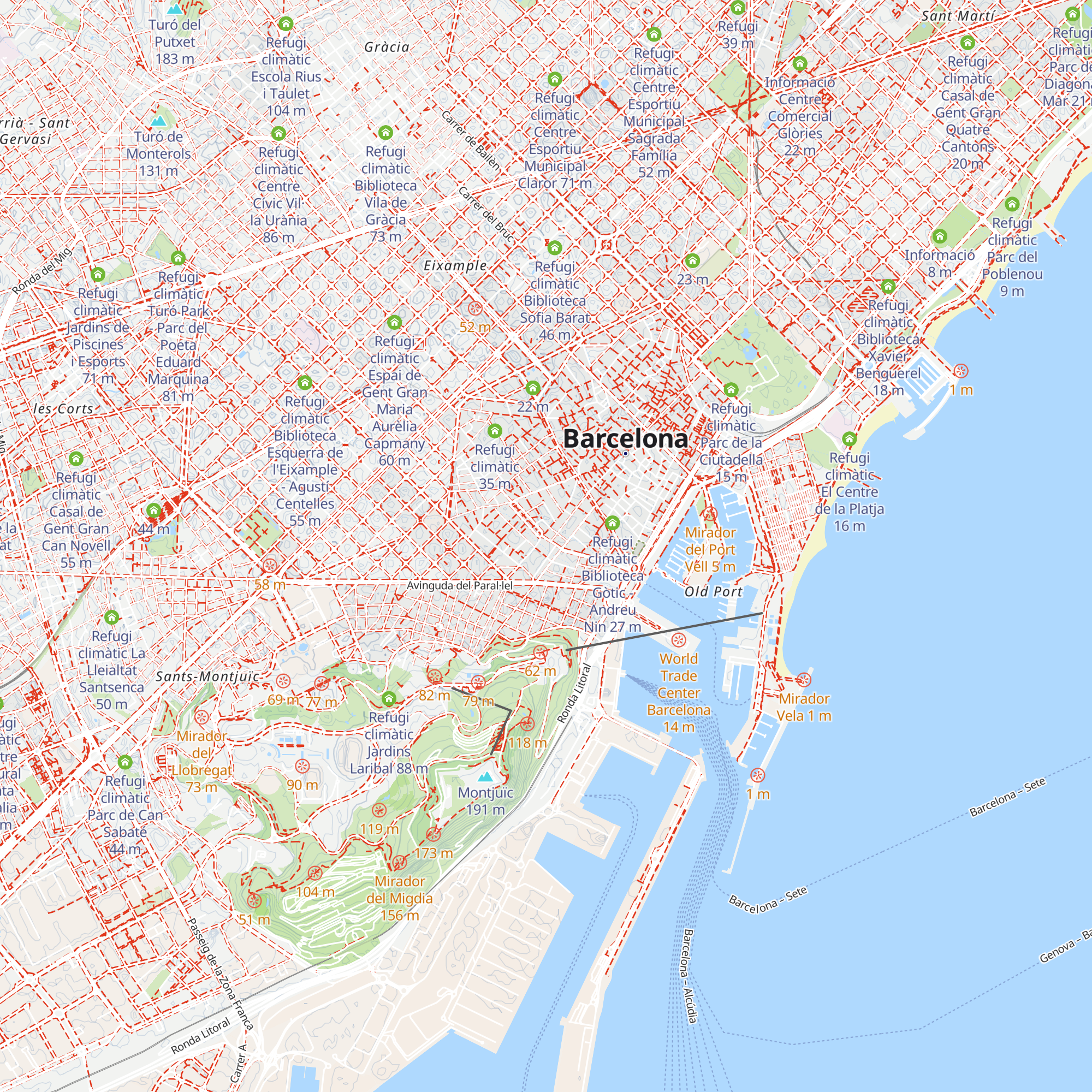 Refugi climàtic Centre Esportiu Municipal Can Ricart map