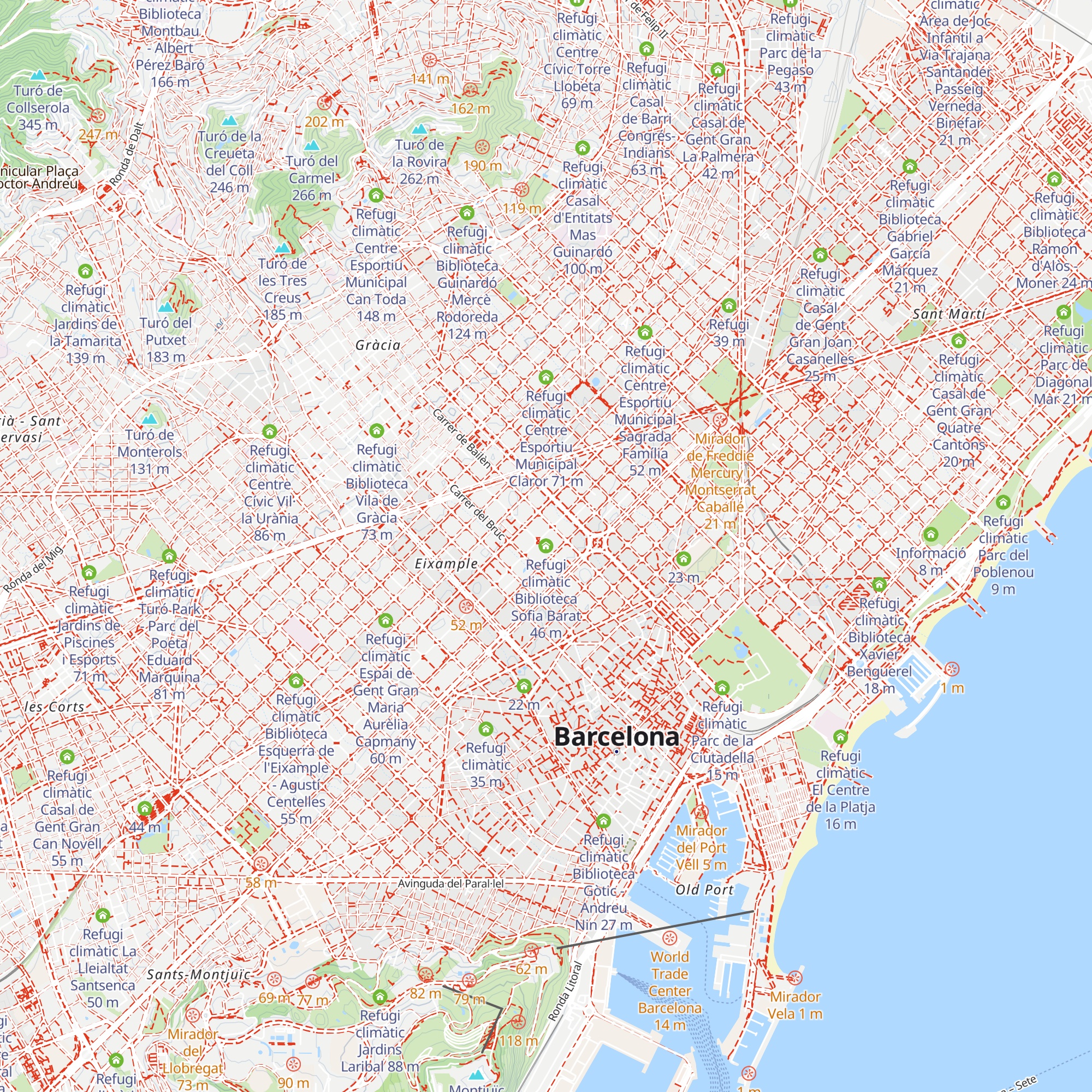 Refugi climàtic Biblioteca Sofia Barat map