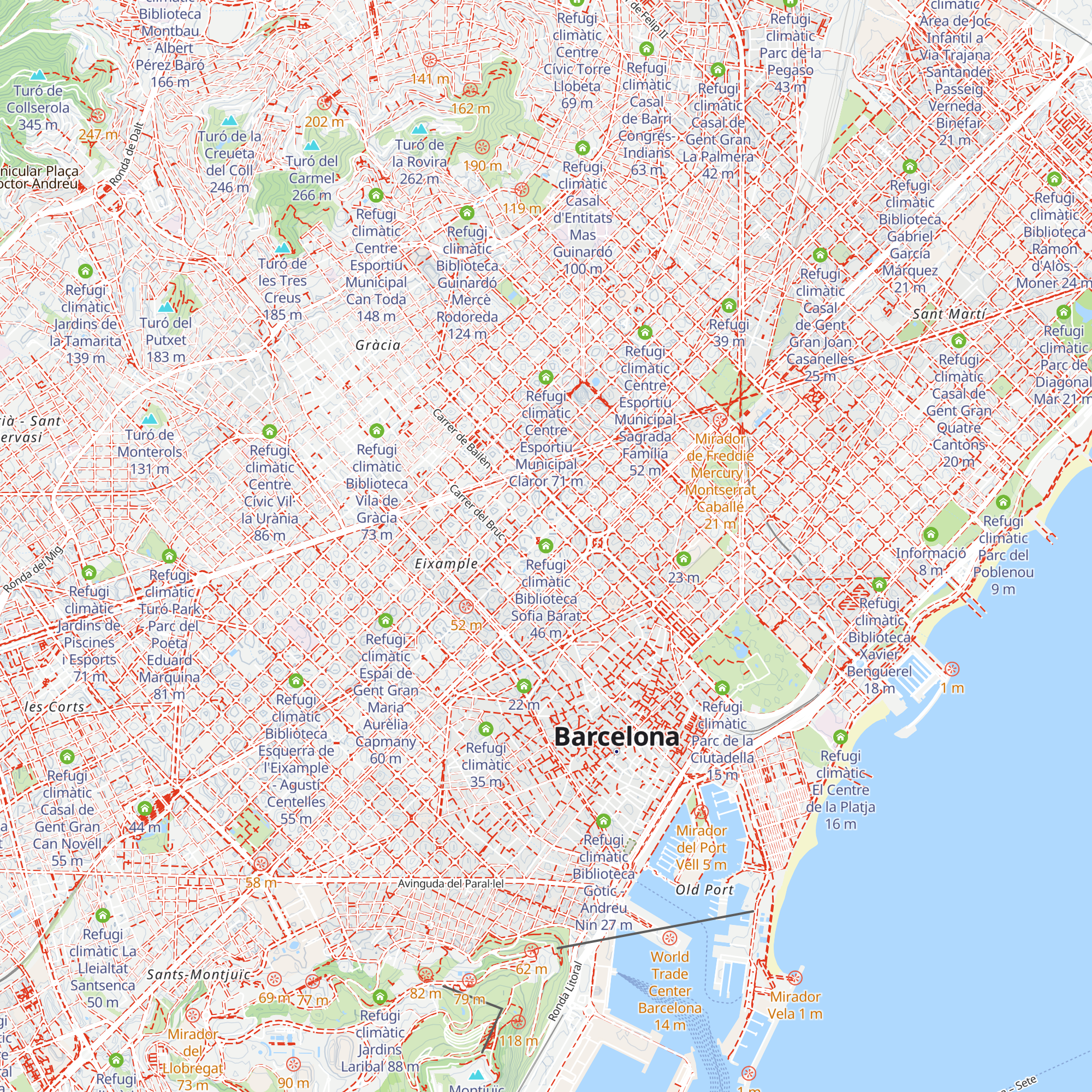 Refugi climàtic Biblioteca Sofia Barat map