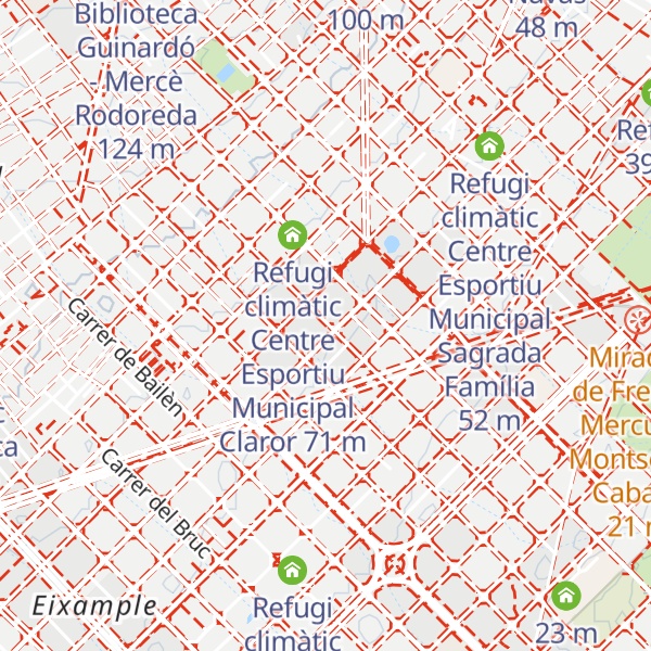 Map of Refugi climàtic Jardins de la Plaça Sagrada Família