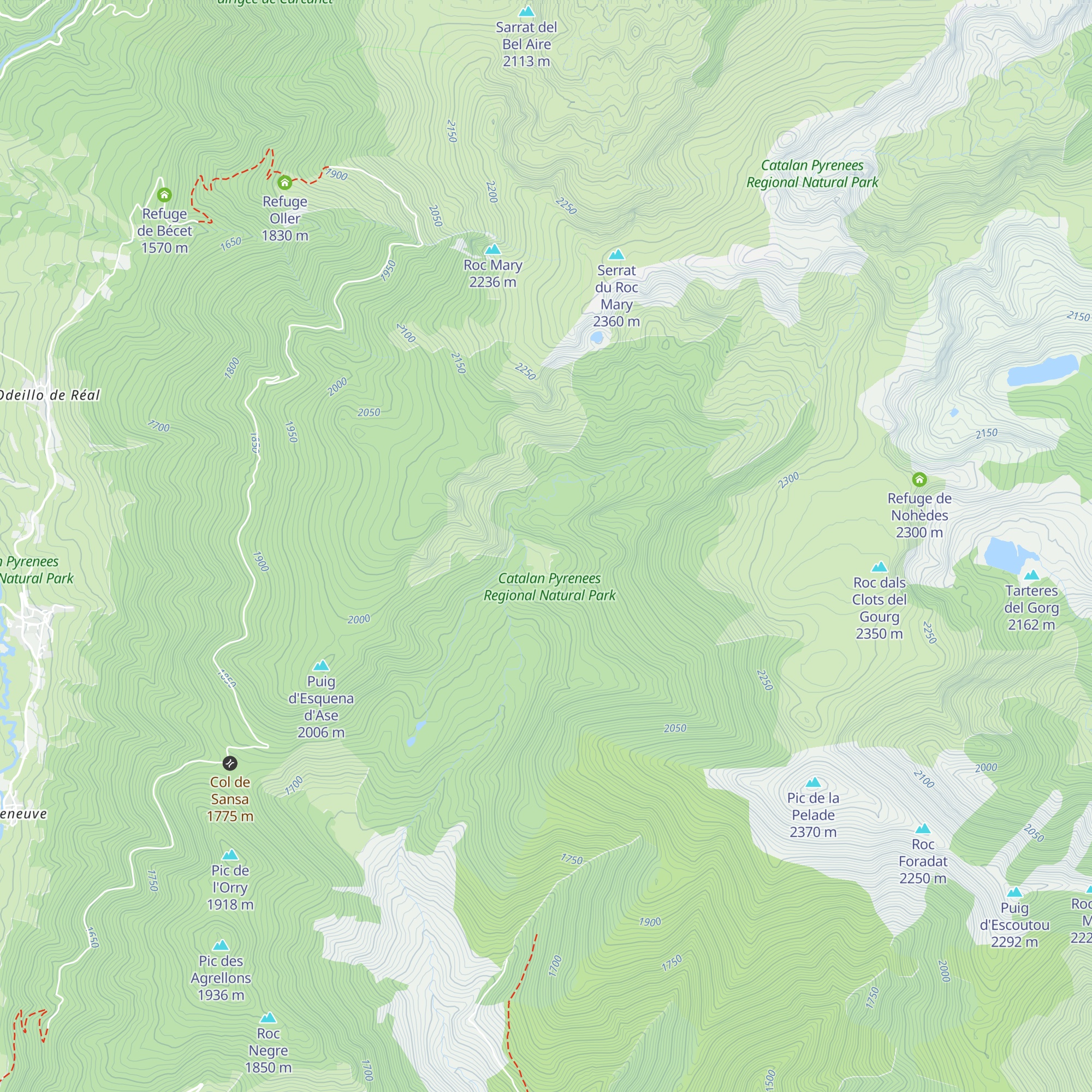 Refuge du Pla de Gril map