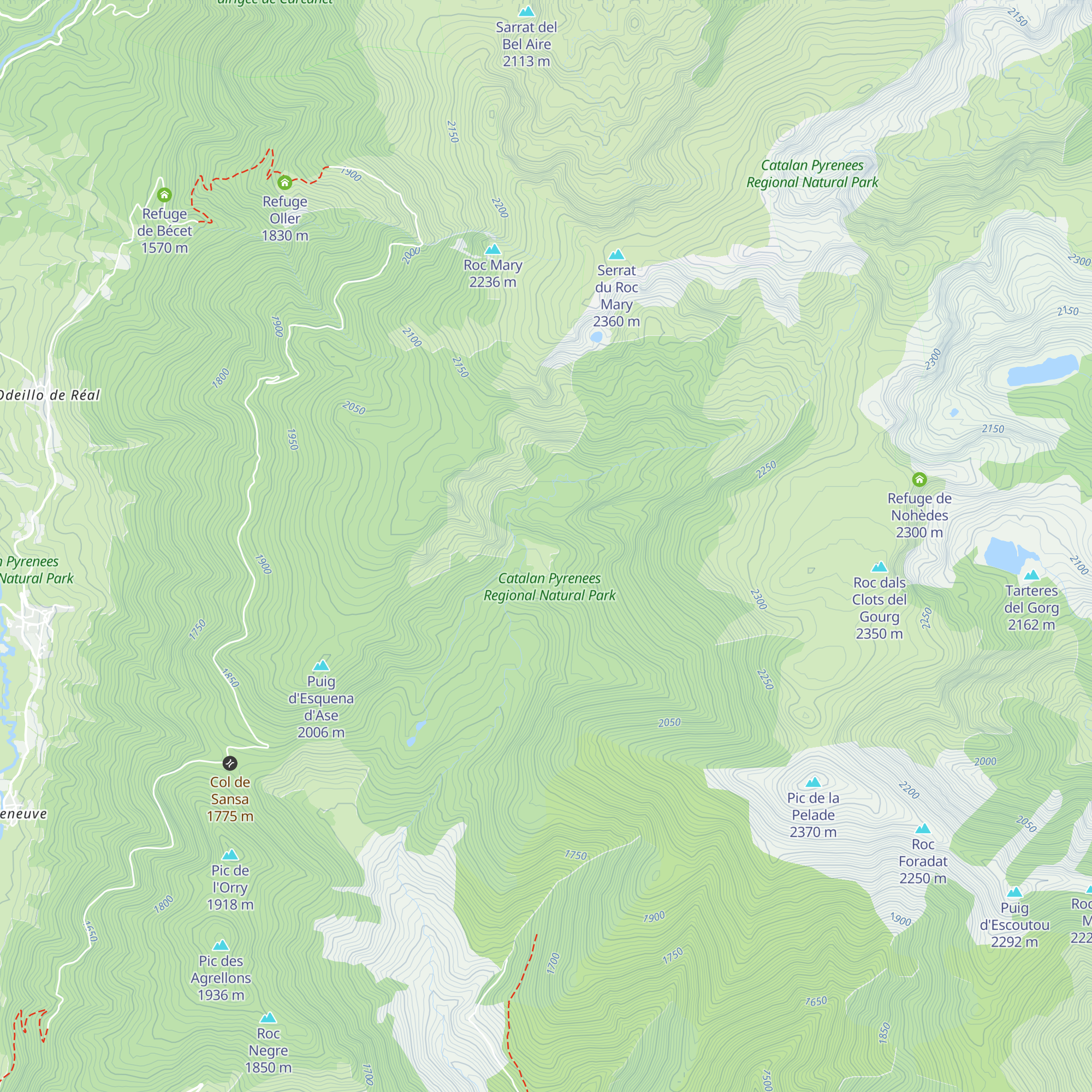 Refuge du Pla de Gril map