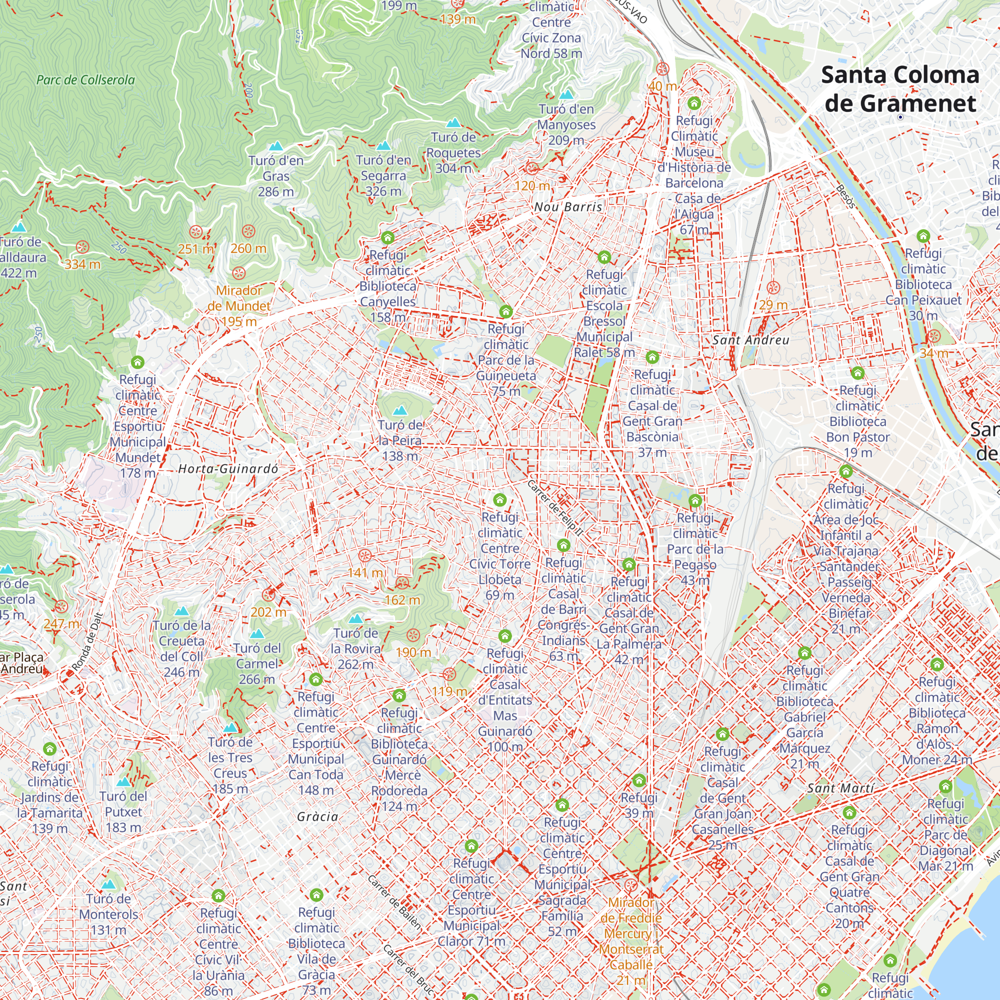 Refugi climàtic Centre Cívic Torre Llobeta map