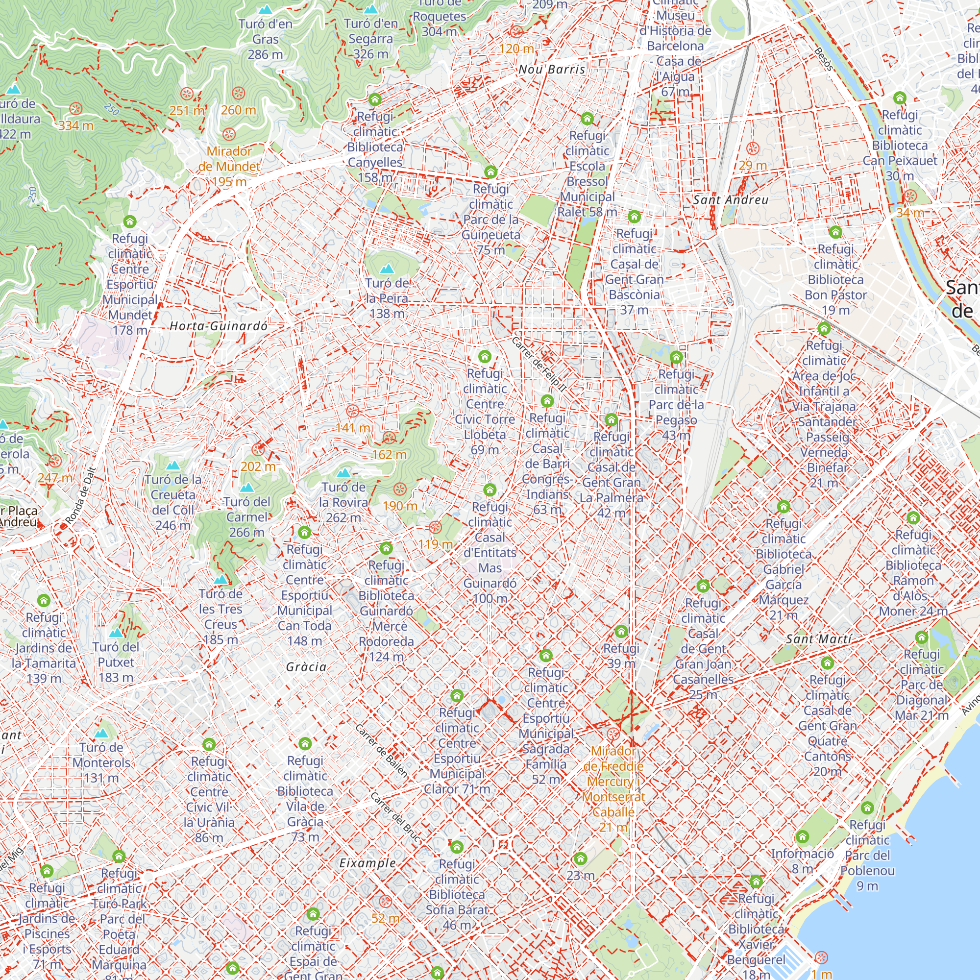 Refugi climàtic Casal d'Entitats Mas Guinardó map