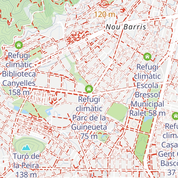 Map of Refugi climàtic Parc de la Guineueta