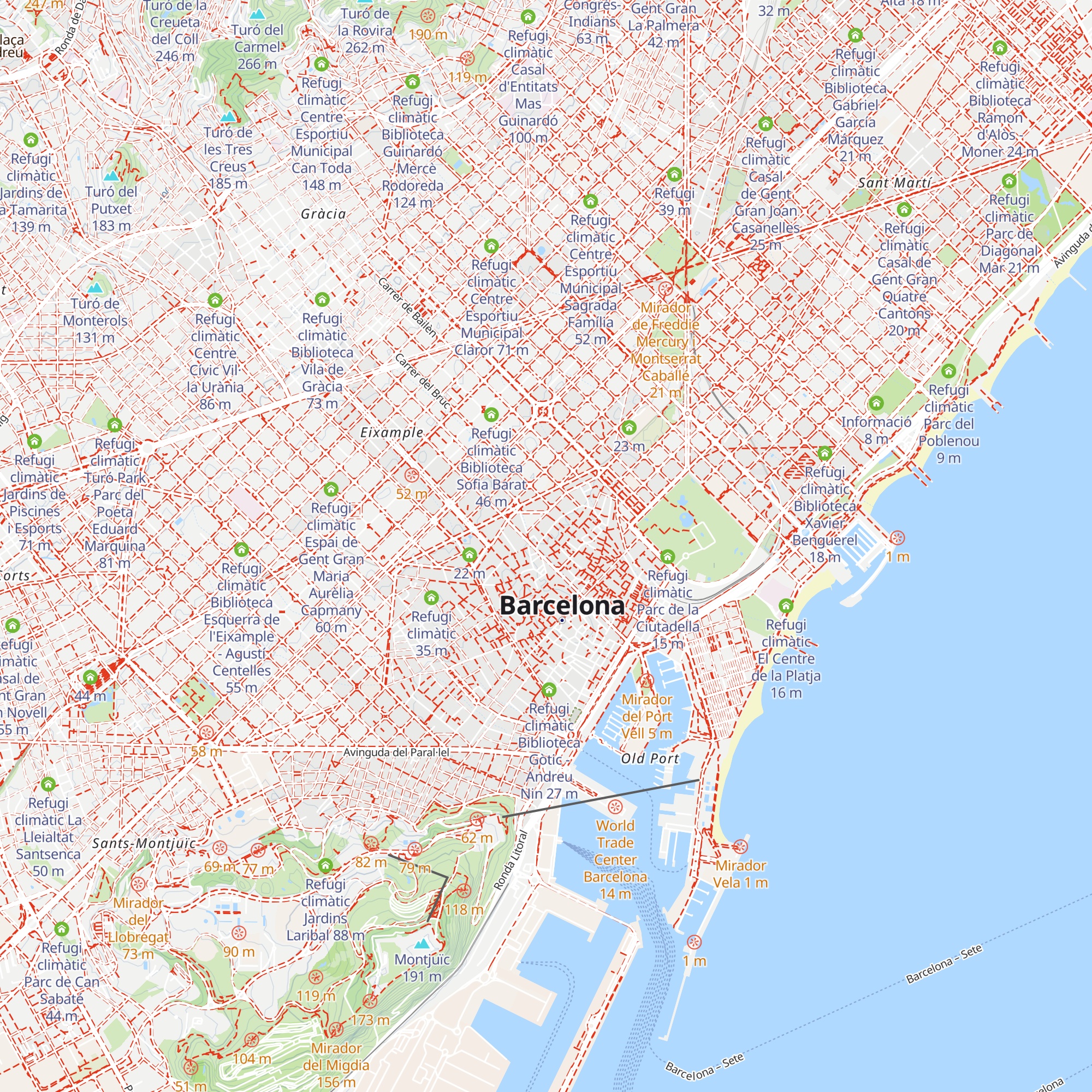 Refugi climàtic Biblioteca Francesca Bonnemaison map