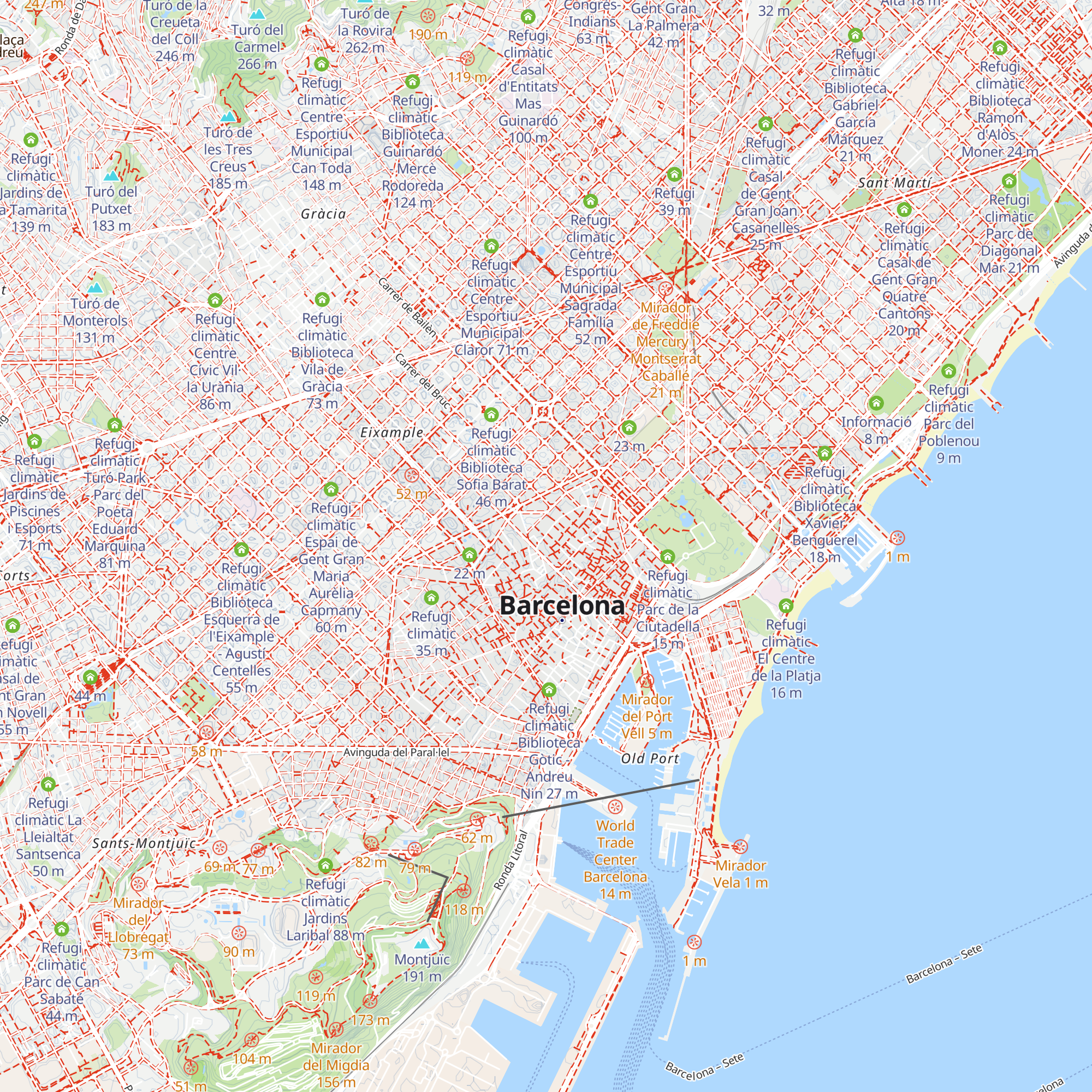 Refugi climàtic Biblioteca Francesca Bonnemaison map