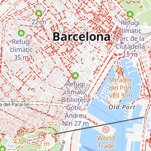 Map of Refugi climàtic Biblioteca Gòtic - Andreu Nin