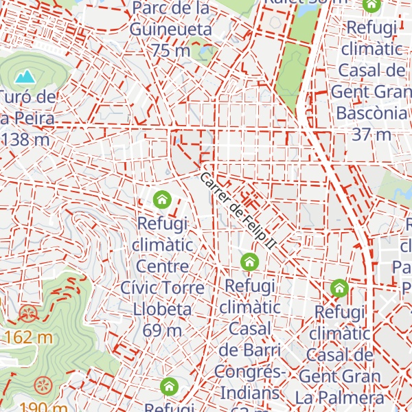 Map of Refugi climàtic Centre Esportiu Municipal Cotxeres Borbó