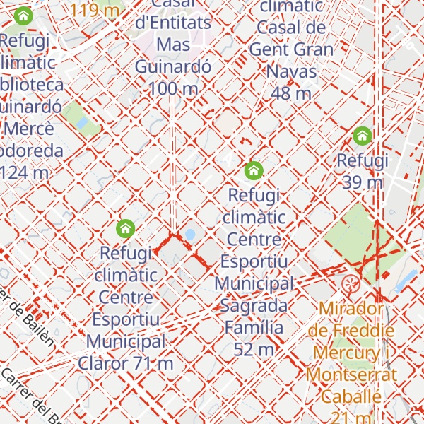 Map of Refugi climàtic Biblioteca Sagrada Família - Josep M. Ainaud de Lasarte