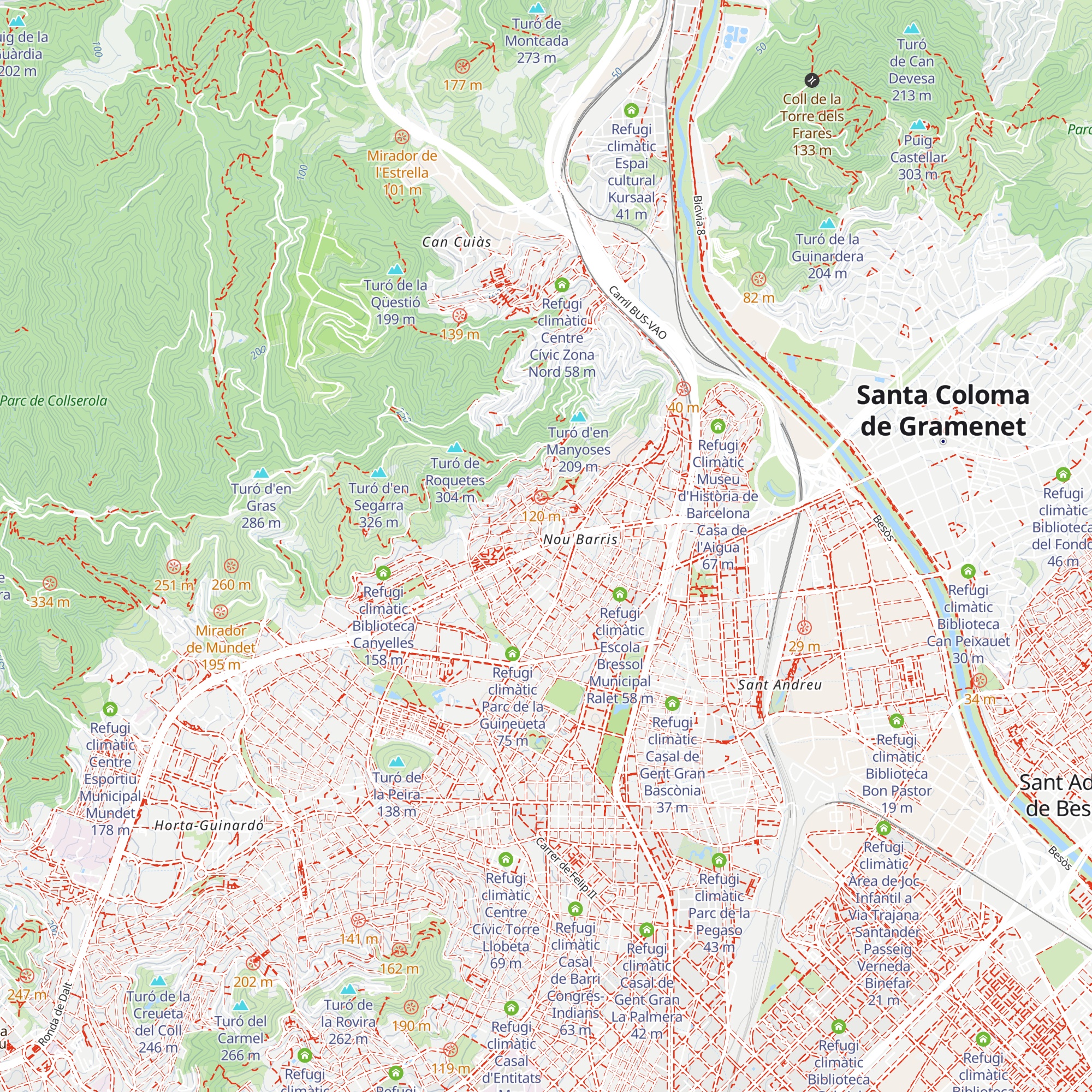 Refugi climàtic Biblioteca Les Roquetes – Rafa Juncadella map