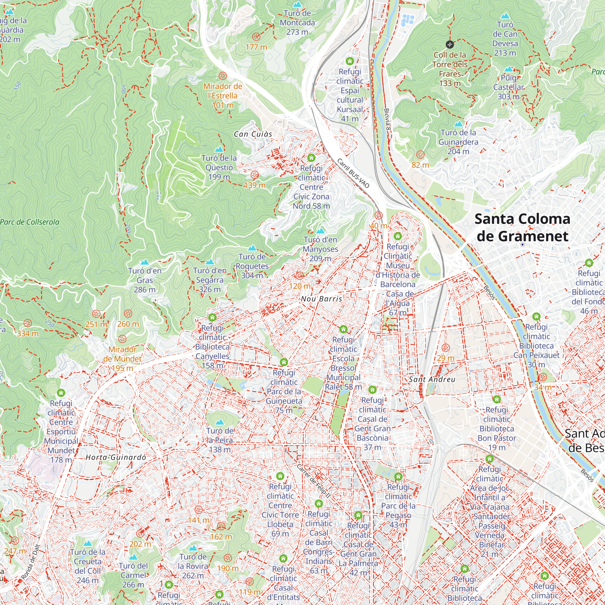 Refugi climàtic Biblioteca Les Roquetes – Rafa Juncadella map