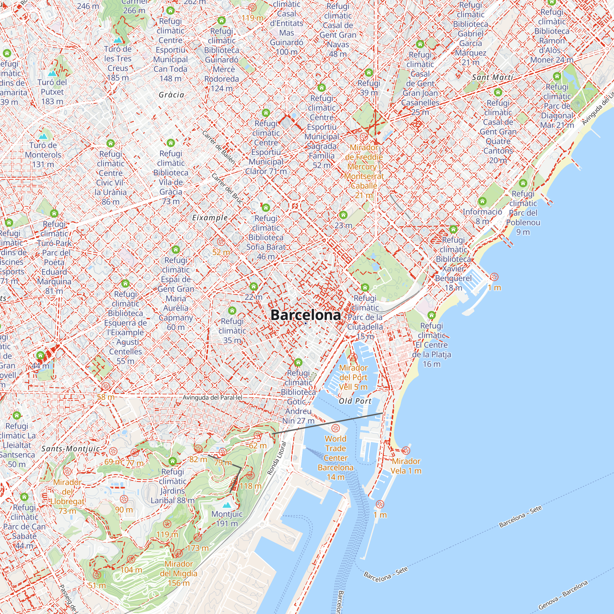 Refugi climàtic Saló del Tinell map