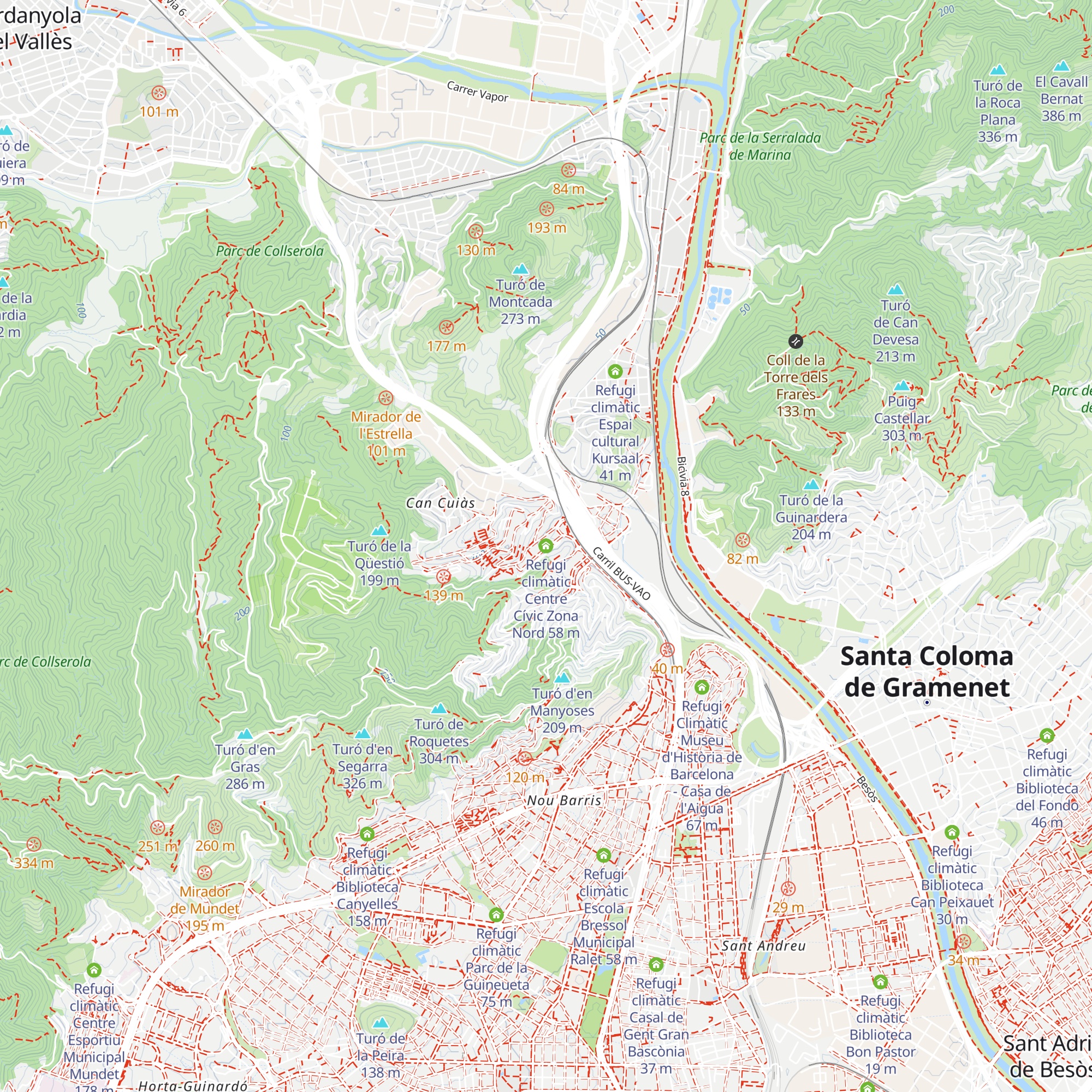 Refugi climàtic Centre Cívic Zona Nord map