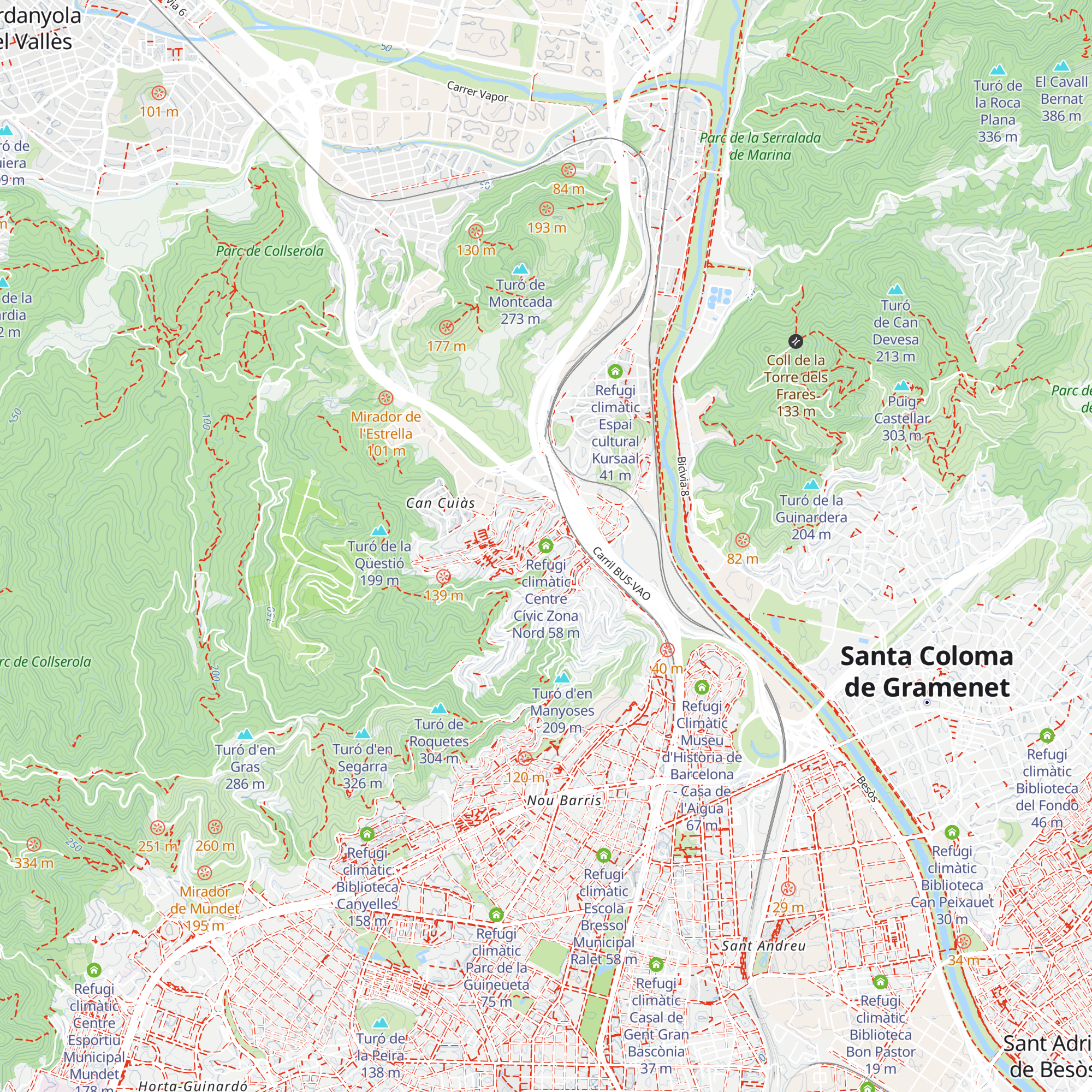 Refugi climàtic Centre Cívic Zona Nord map