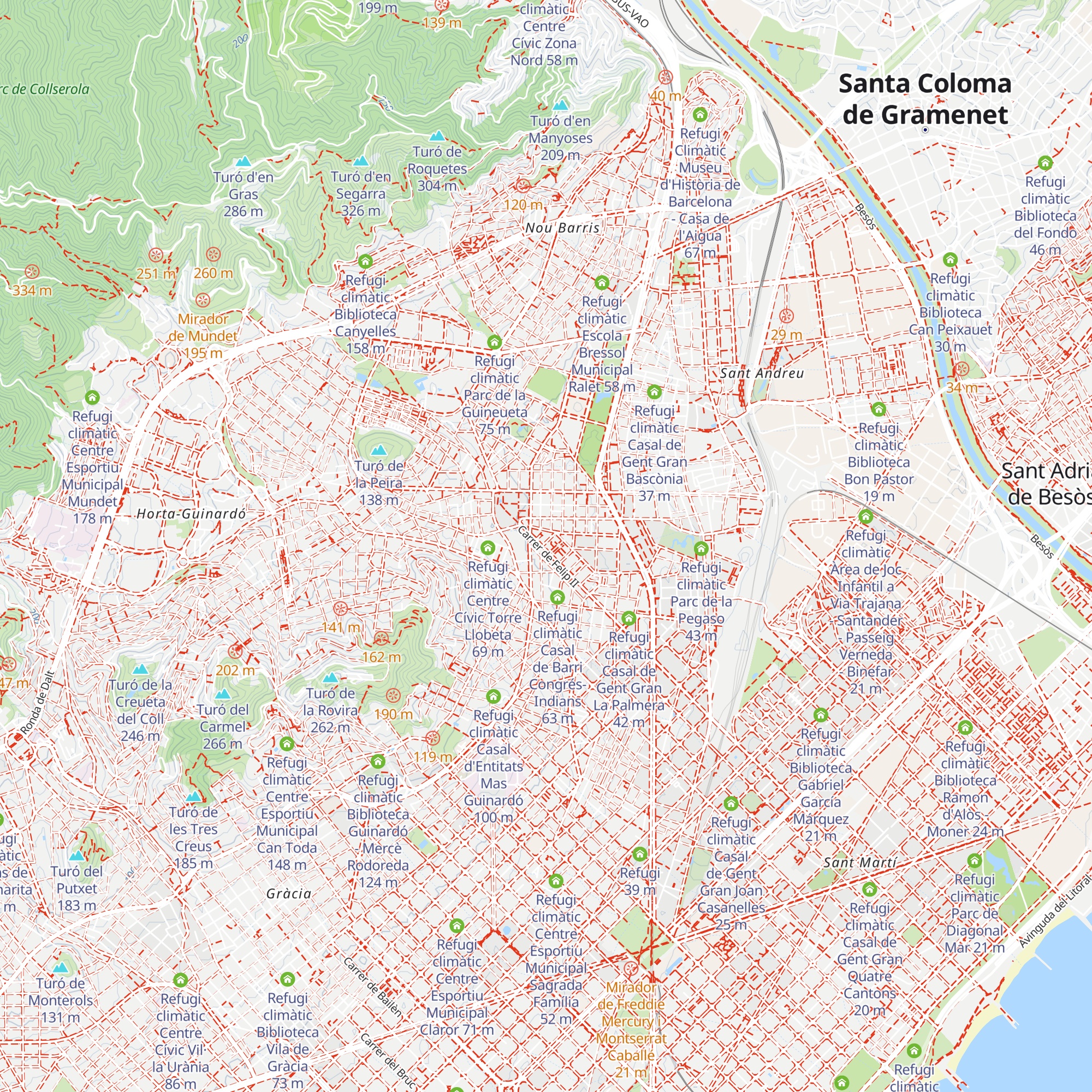 Refugi climàtic Jardins de Massana map