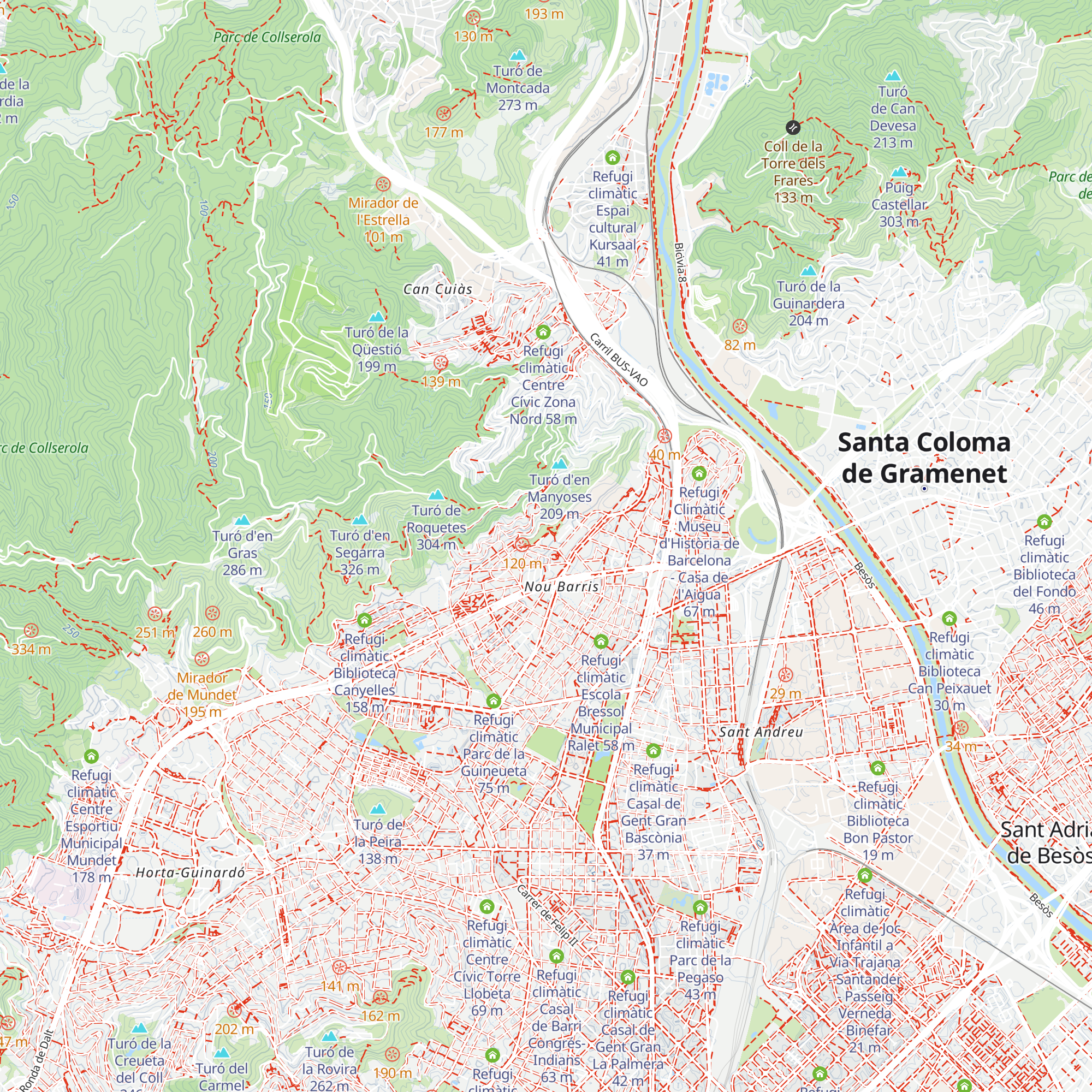 Refugi climàtic Parc del Pla de Fornells map