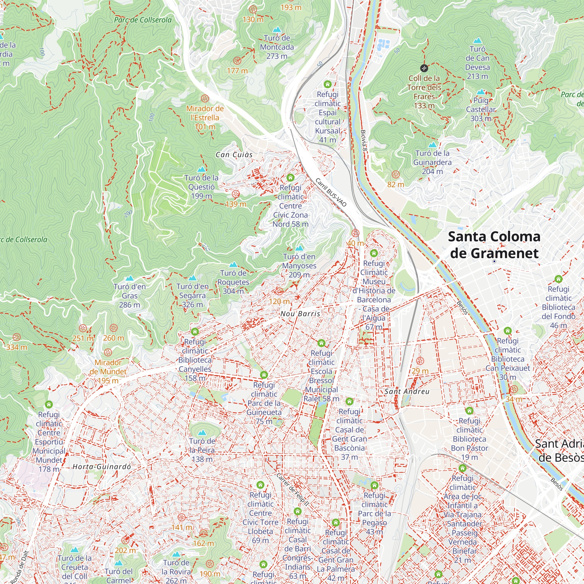 Refugi climàtic Institut Escola Antaviana map