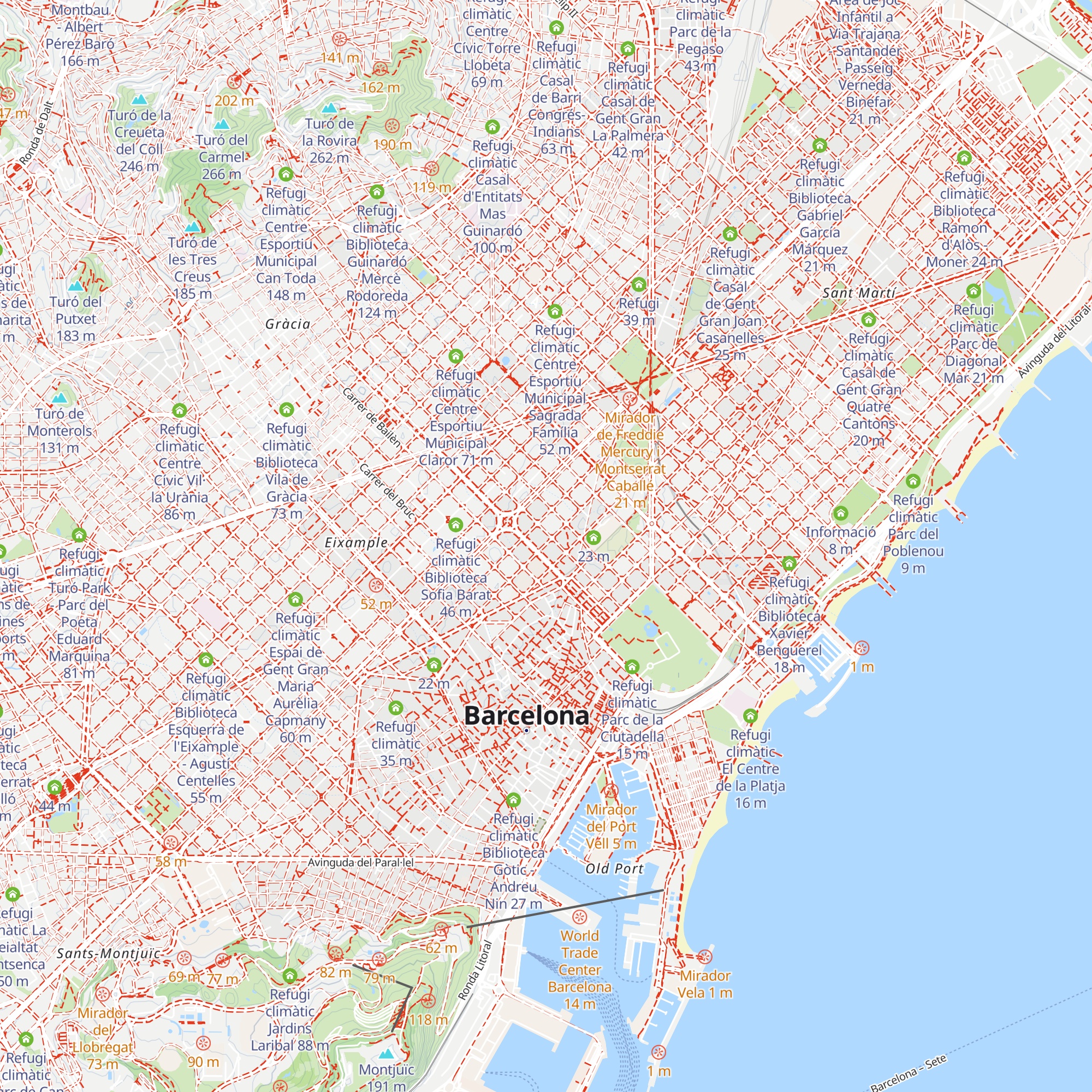 Refugi climàtic Casal de Barri Transformadors map