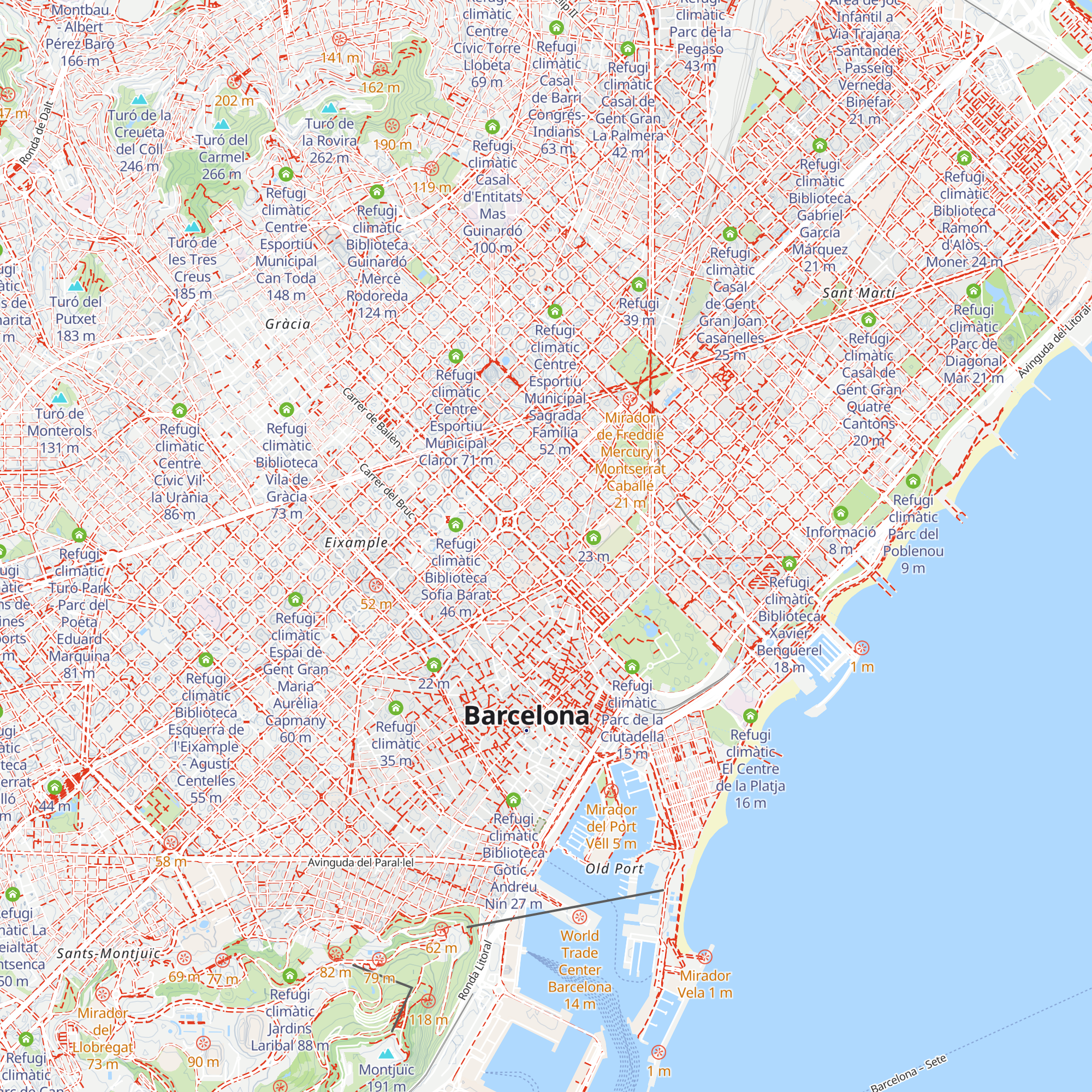 Refugi climàtic Casal de Barri Transformadors map