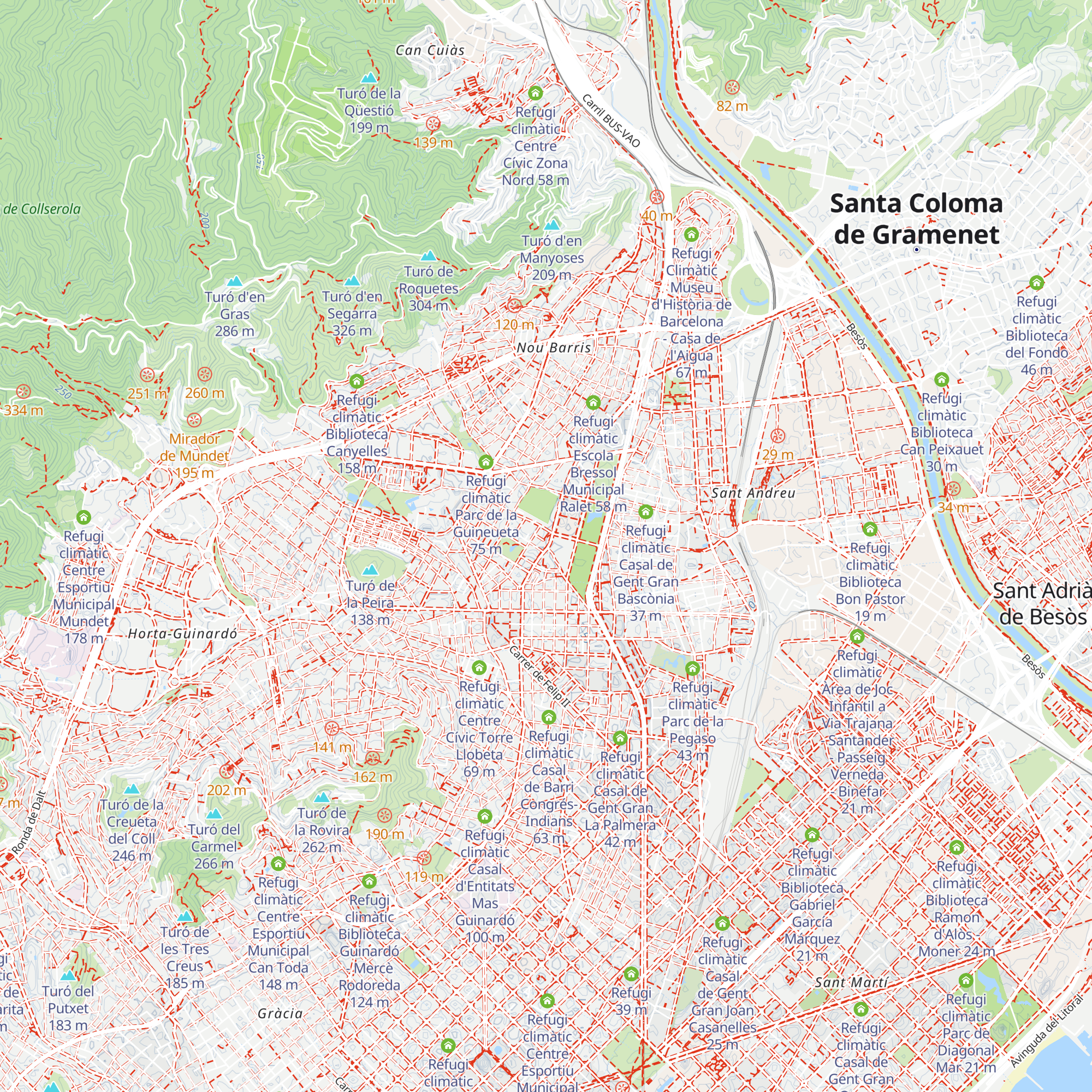 Refugi climàtic Centre Cívic Can Verdaguer map