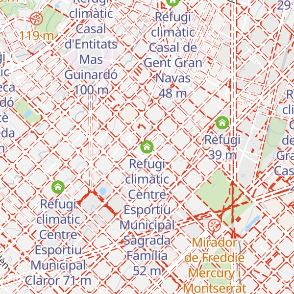 Map of Refugi climàtic Centre Esportiu Municipal Sagrada Família
