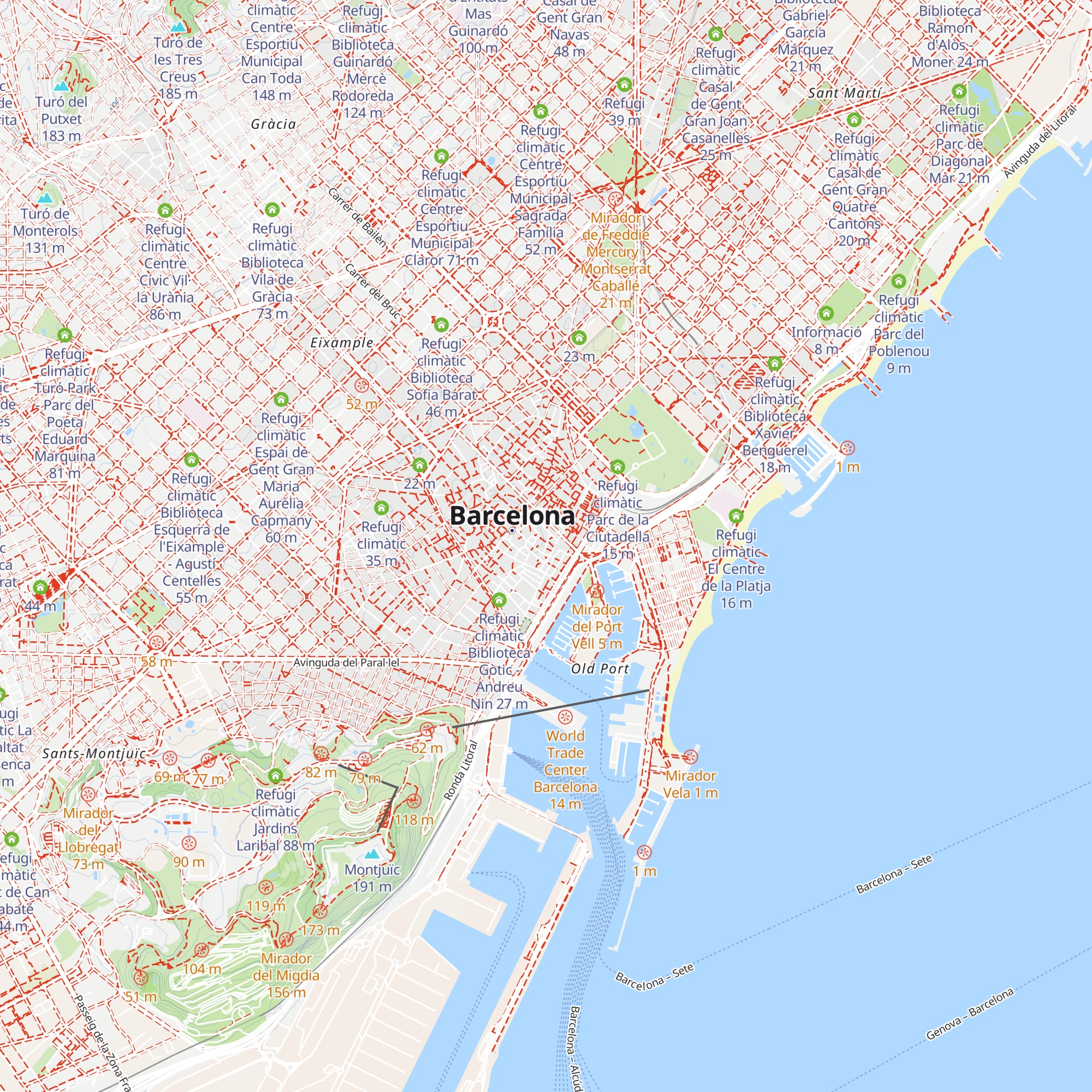 Refugi climàtic Casal de Gent Gran Pati Llimona map