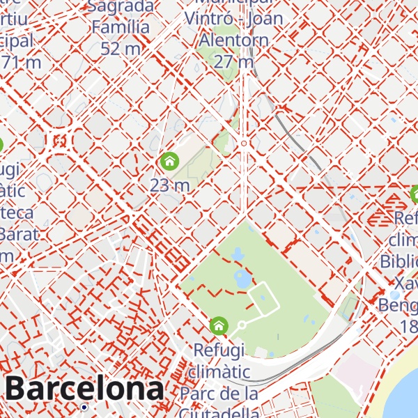 Map of Refugi climàtic Casal de Gent Gran Parc Sandaru