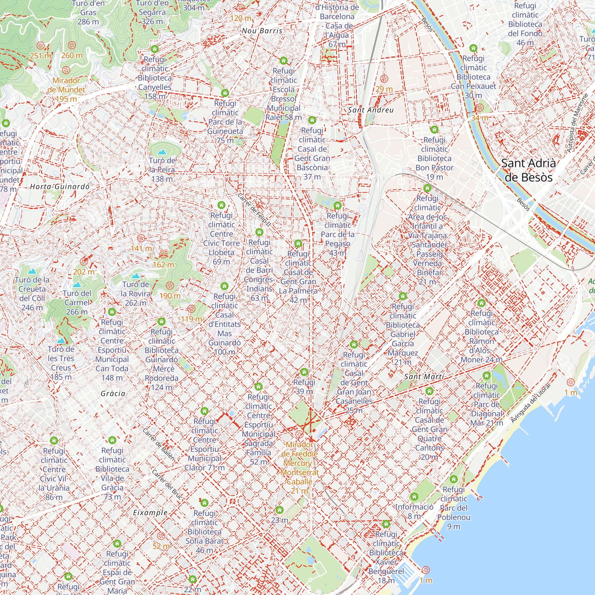 Refugi climàtic Centre Cívic Navas map