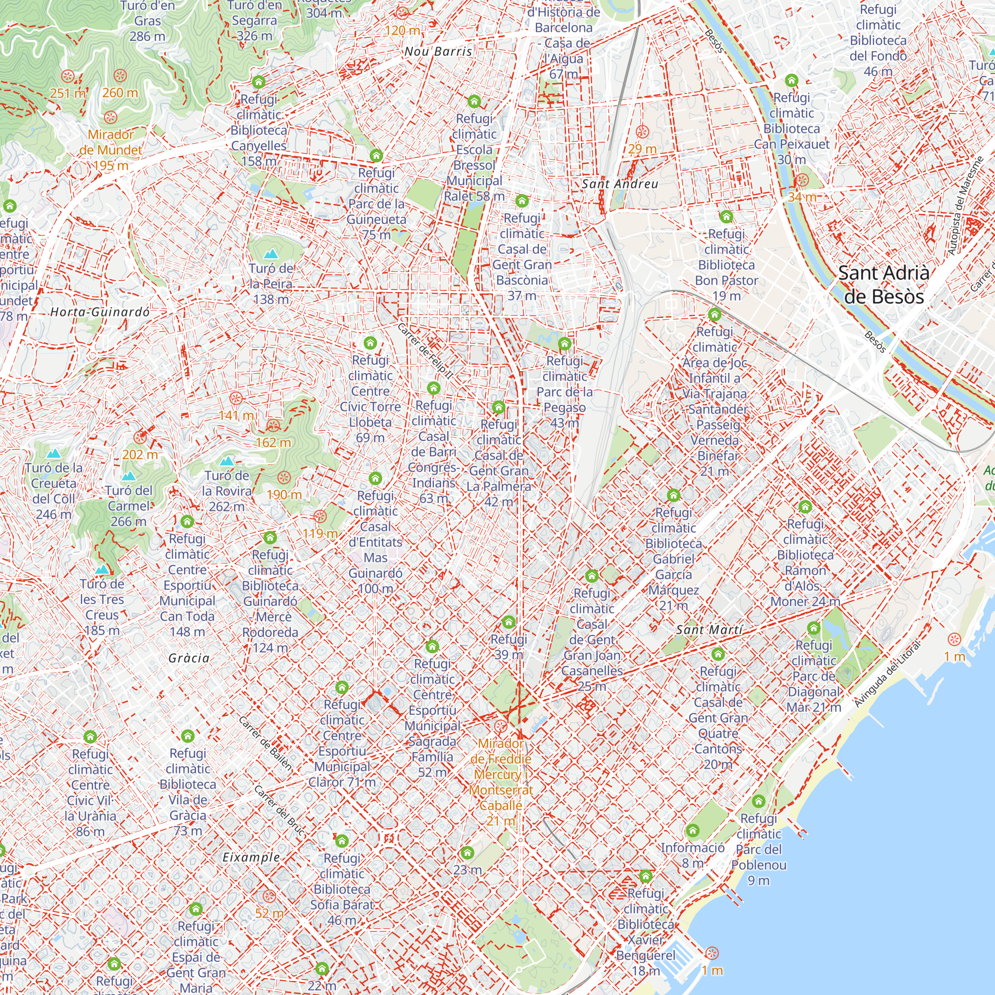 Refugi climàtic Centre Cívic Navas map