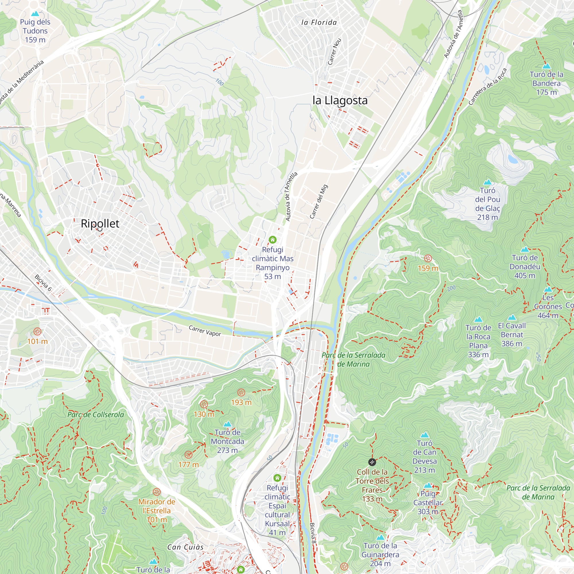 Refugi climàtic Biblioteca Elisenda de Montcada map