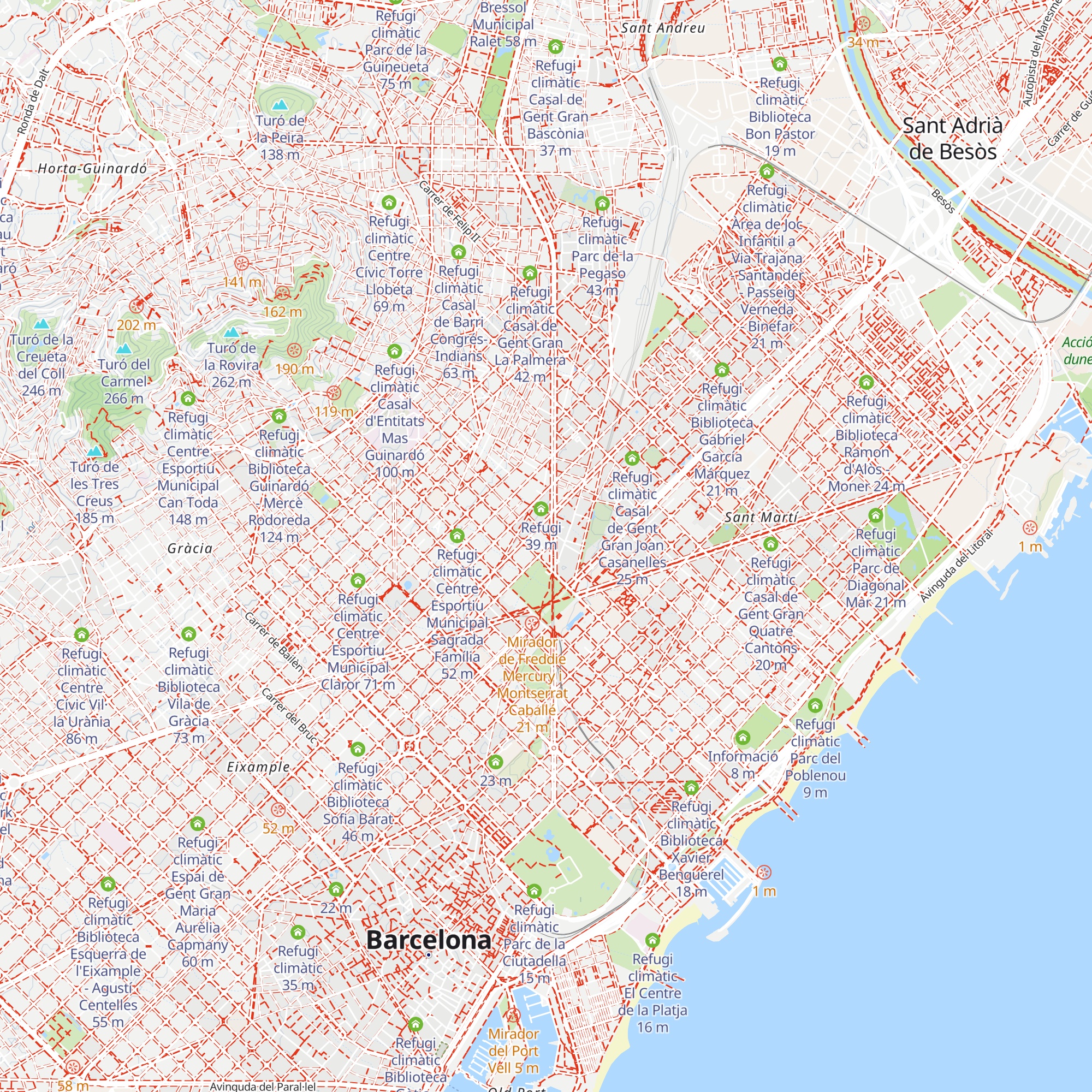 Refugi climàtic Centre Esportiu Municipal Vintró - Joan Alentorn map