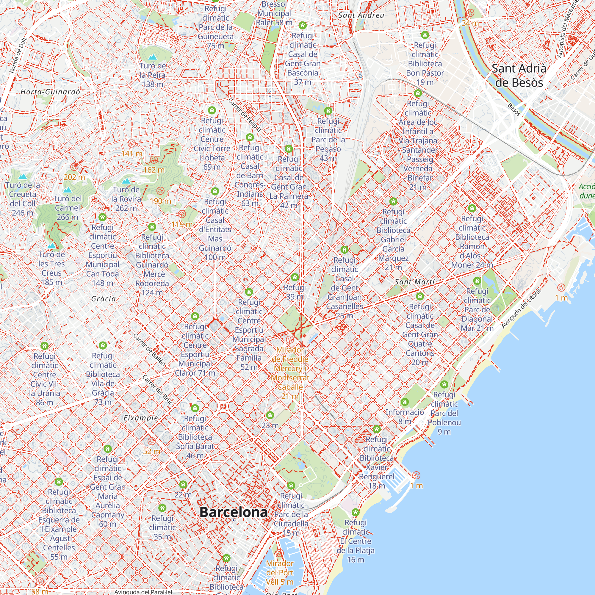 Refugi climàtic Centre Esportiu Municipal Vintró - Joan Alentorn map