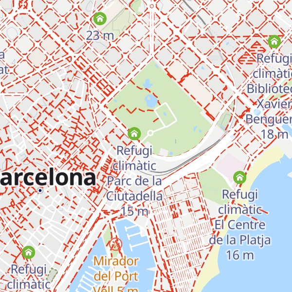 Map of Refugi climàtic Centre Esportiu Municipal Parc de la Ciutadella