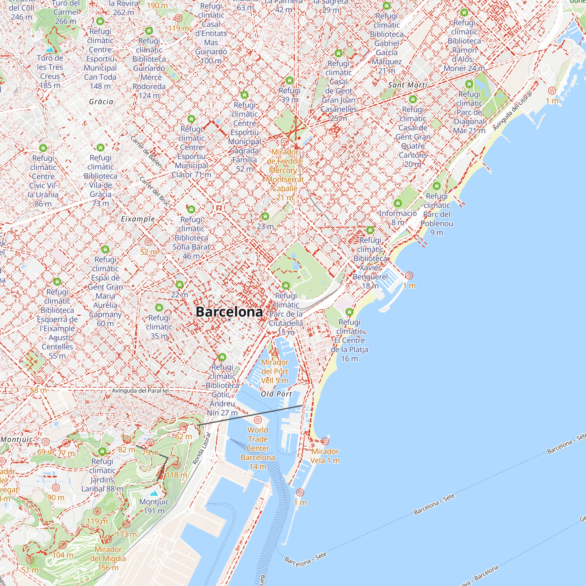 Refugi climàtic Centre Esportiu Municipal Parc de la Ciutadella map