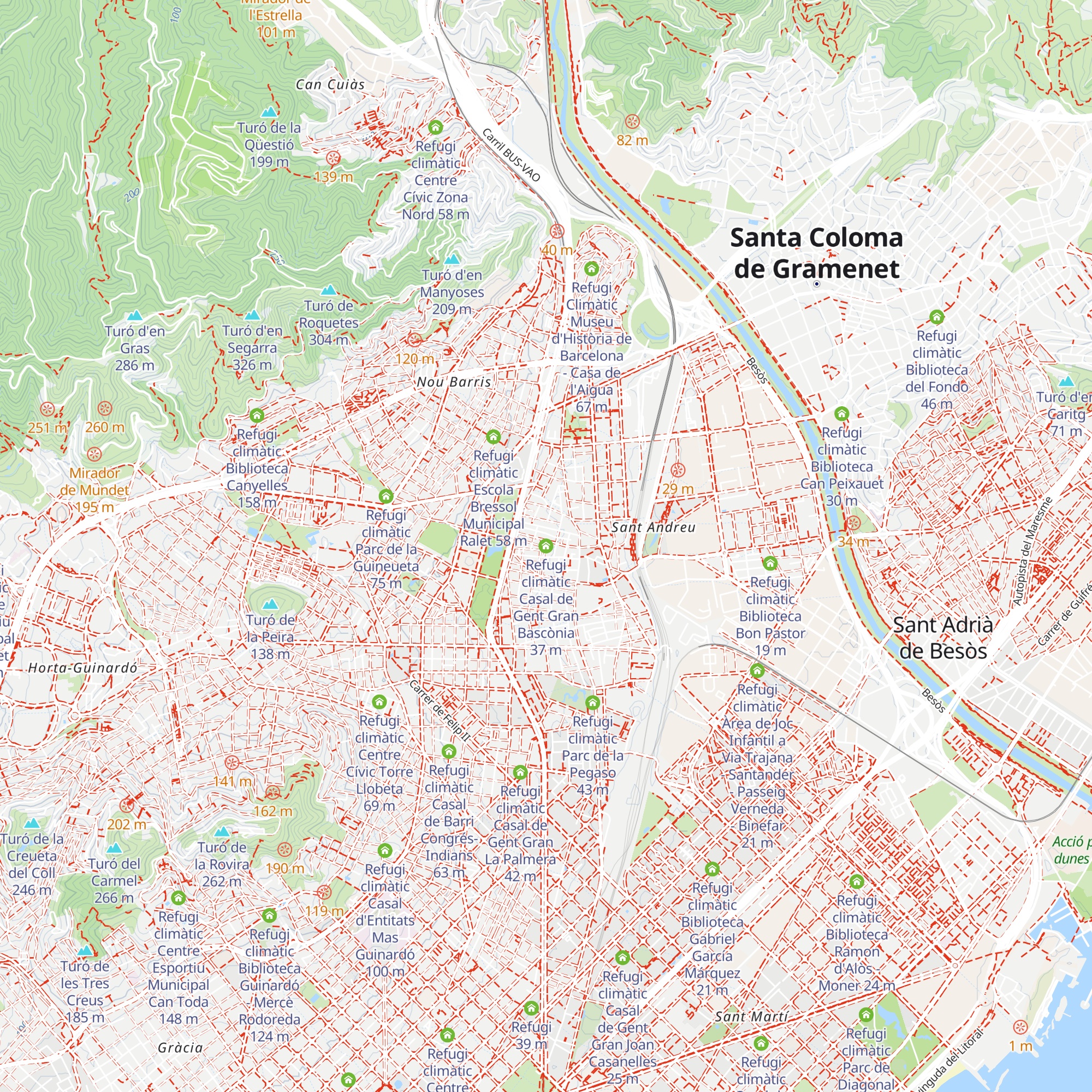 Refugi climàtic Casal de Gent Gran Bascònia map