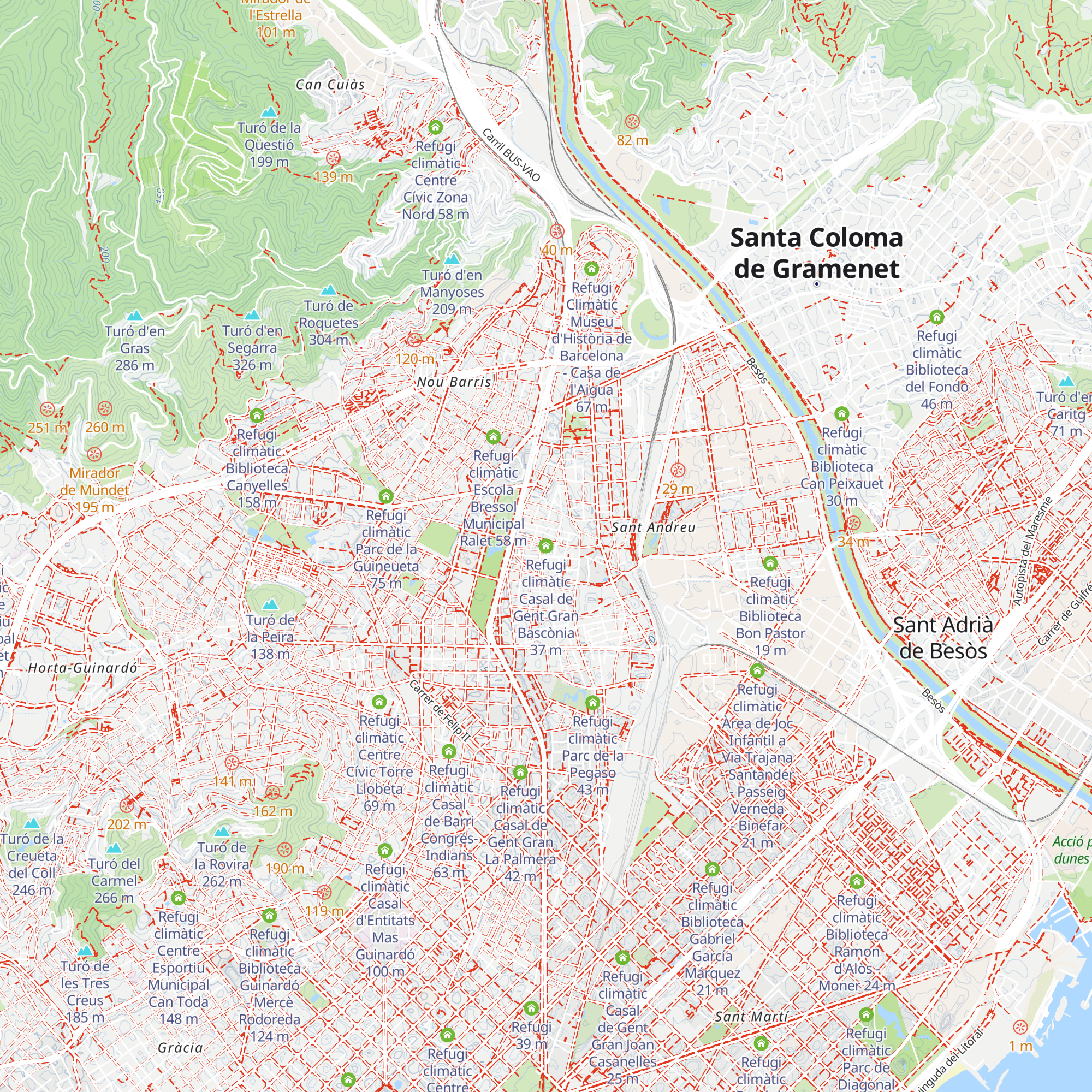 Refugi climàtic Casal de Gent Gran Bascònia map