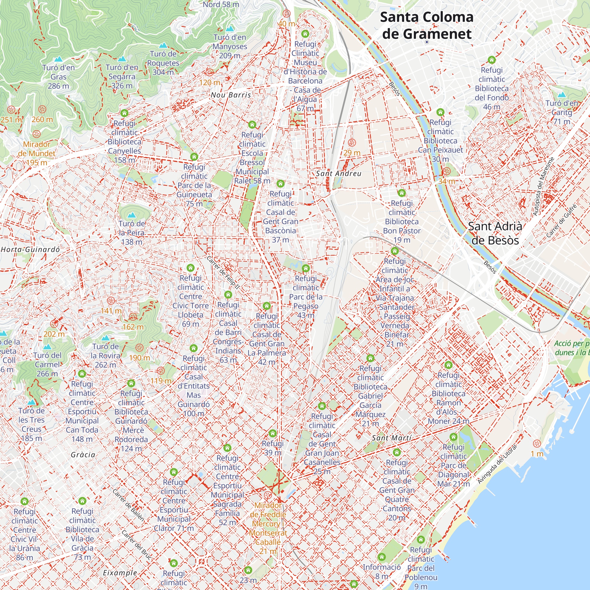 Refugi climàtic Centre Cívic La Sagrera La Barraca map